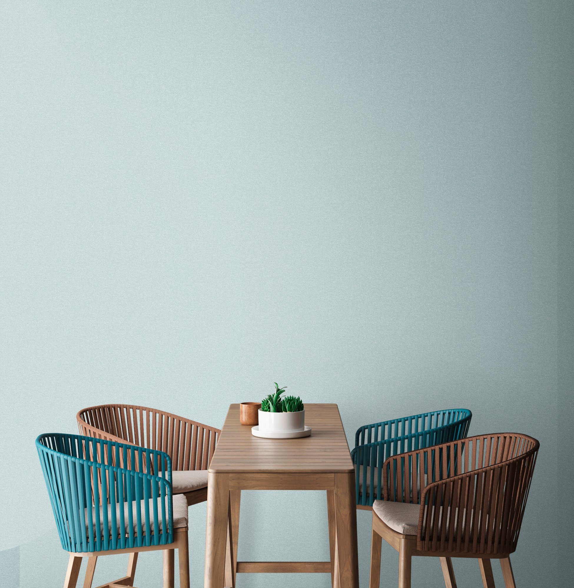 Livingwalls Tapete Uni Blau 53 cm x 10,05 m AS-392172 günstig online kaufen