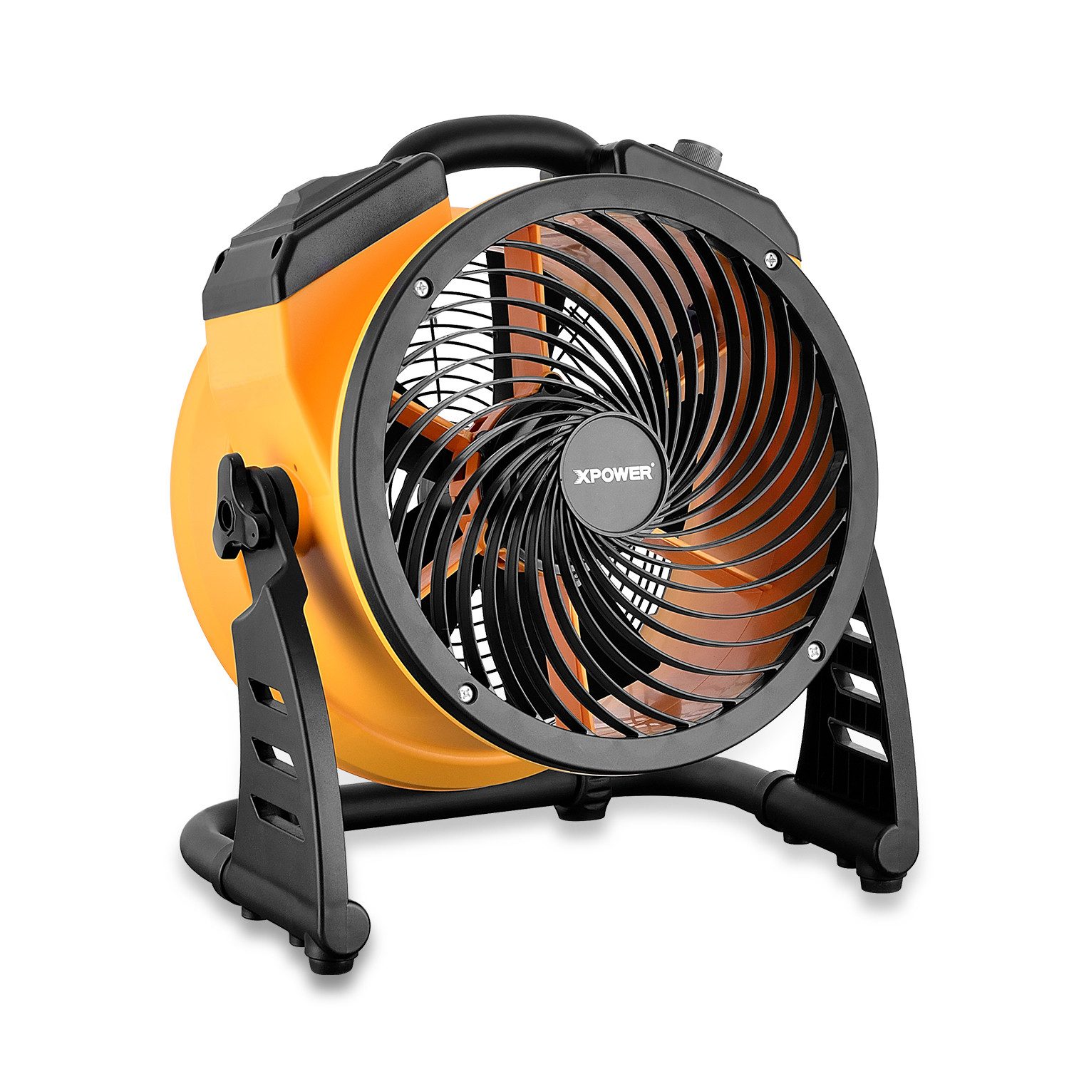 XPOWER Tischventilator FC-125B Wiederaufladbarer 10" Elektro Ventilator Akku-Luftzirkulator, Batterie, Unterstützt Laden über Netzanschluss, Auto und USB