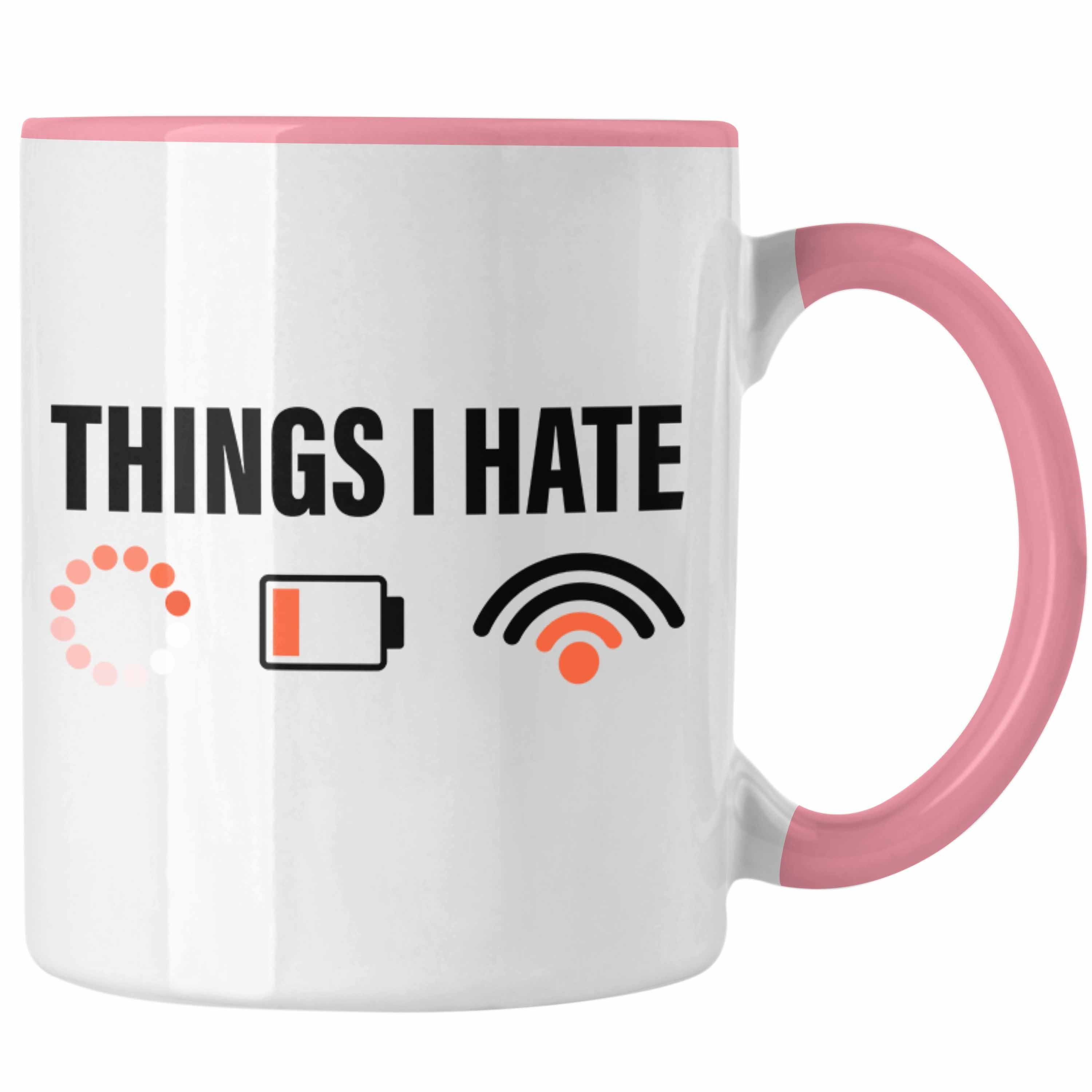 Trendation Tasse Trendation - Things I Hate Tasse Geschenk für Neffen Kleiner Bruder Sohn Enkel Gamer Geschenkideen Zocker Rosa