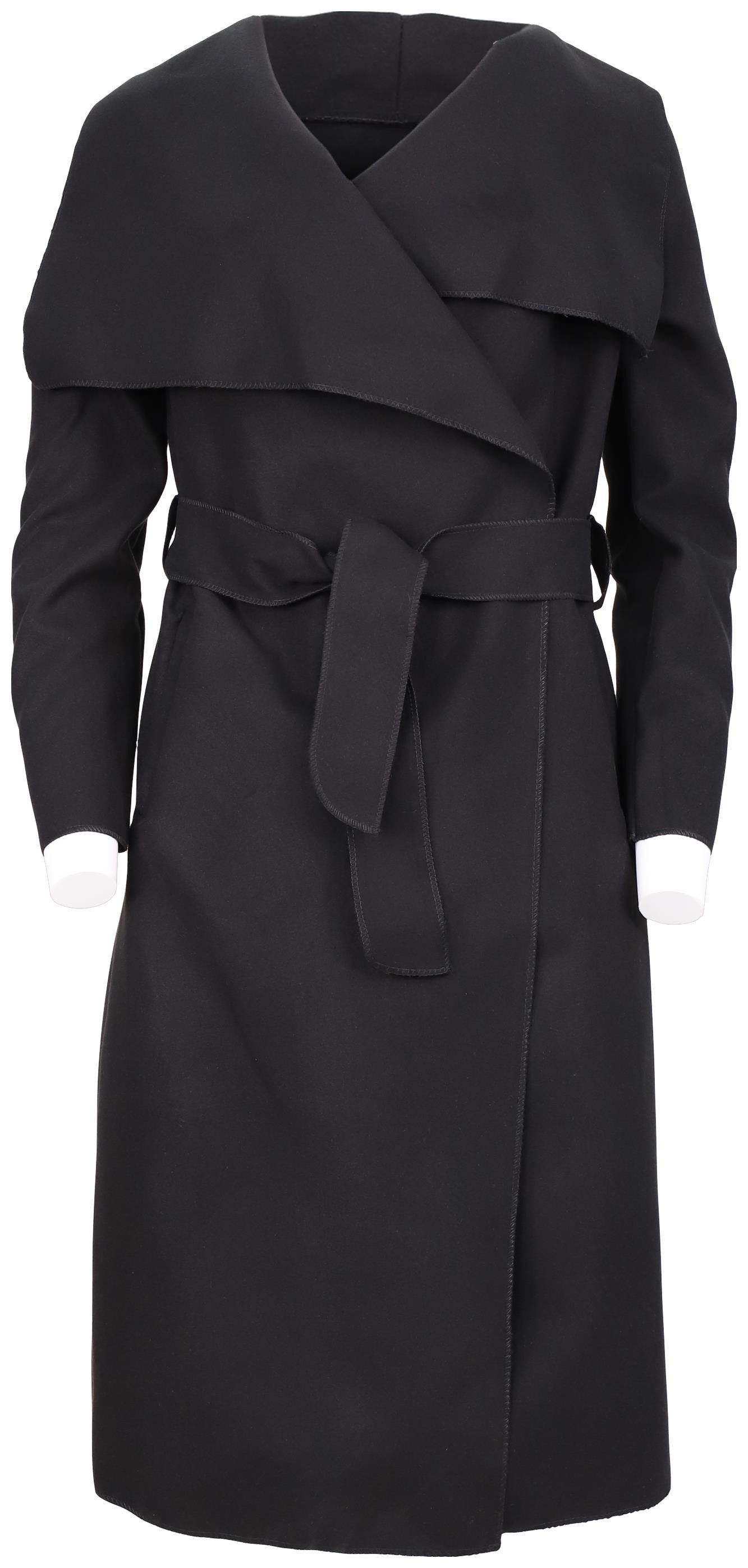 malito more than fashion Langmantel malito Damen Mantel lang mit Wasserfall-Schnitt, Trenchcoat mit Gürte langer Mantel im Wasserfall-Schnitt mit Bindegürtel Ei – Bild 4 von 5