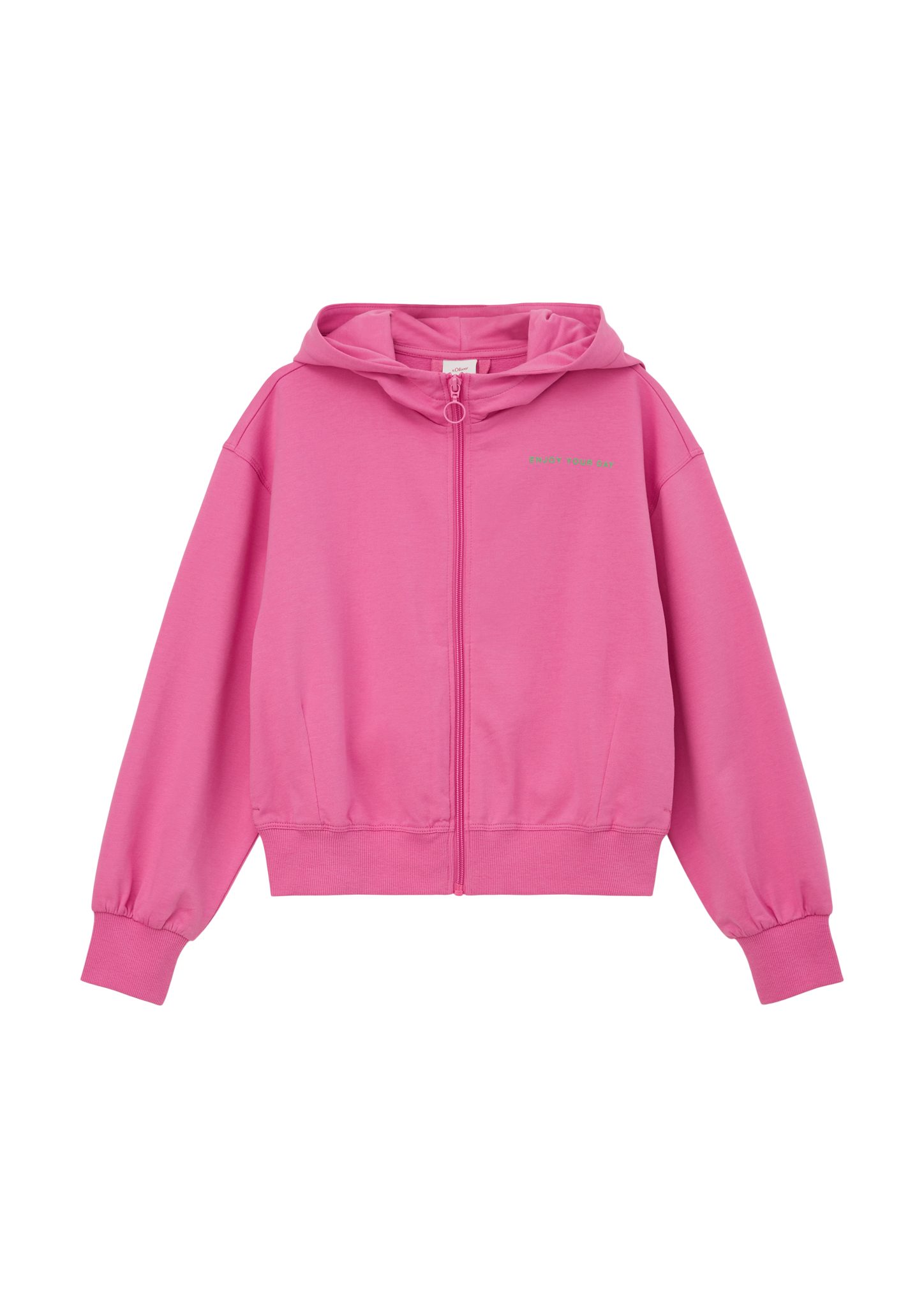 Sweatjacke mit s.Oliver Sweatjacke Schriftprint pink