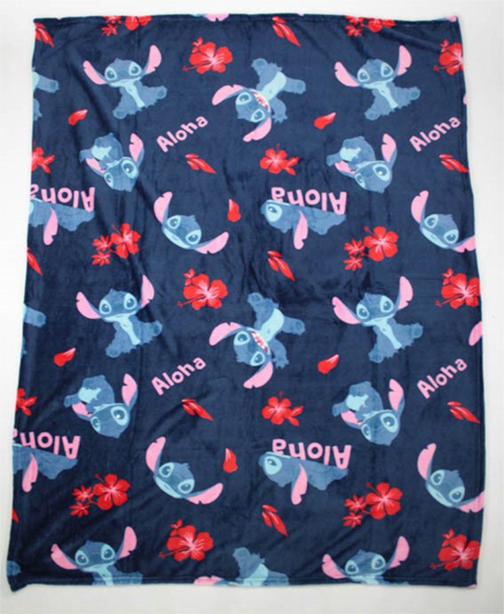Wohndecke Disney Lilo und Stitch Flanell warme Kuscheldecke 110x150 cm, Disney
