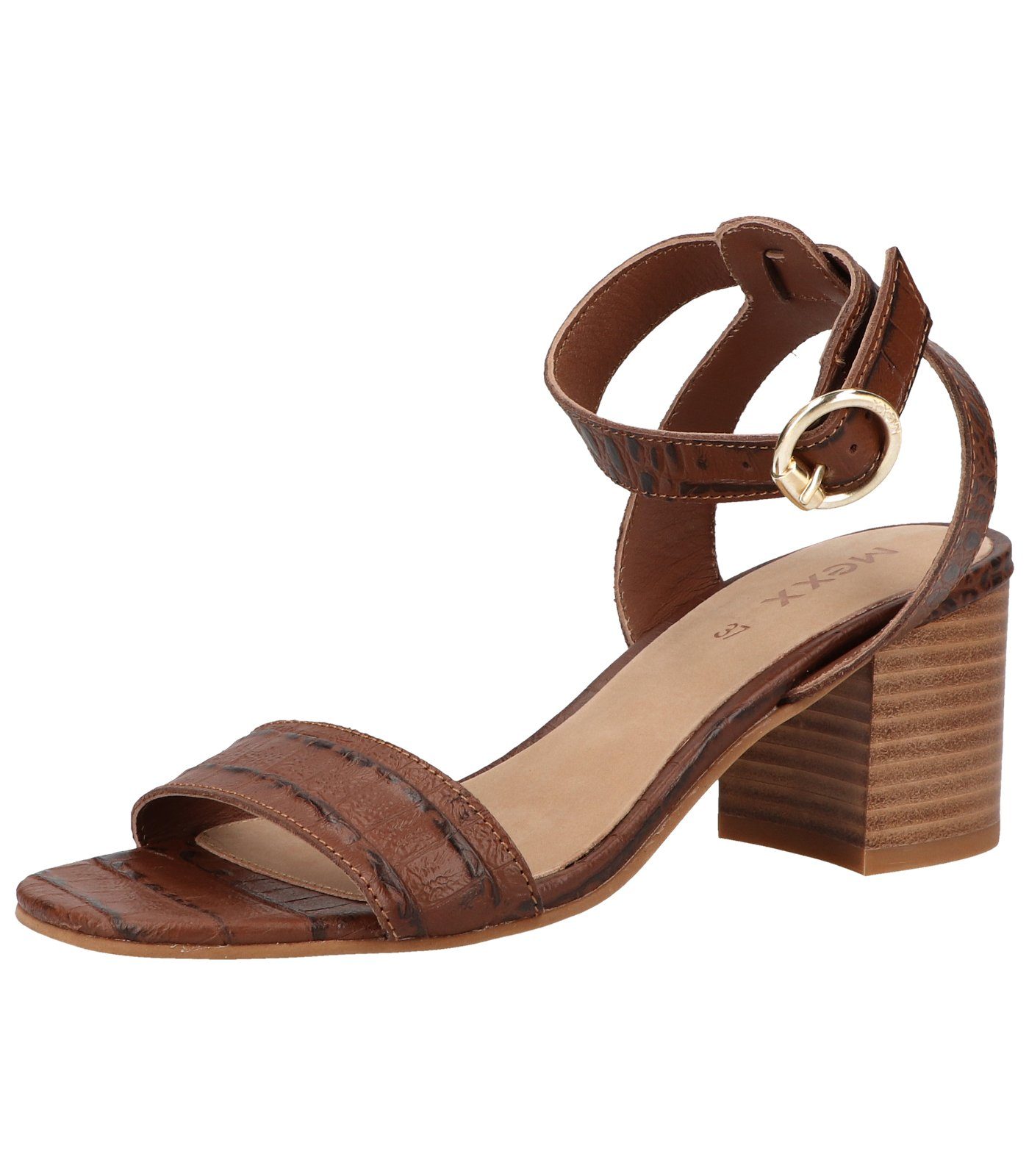 Mexx Sandalen Leder Riemchensandalette Absatzform Blockabsatz