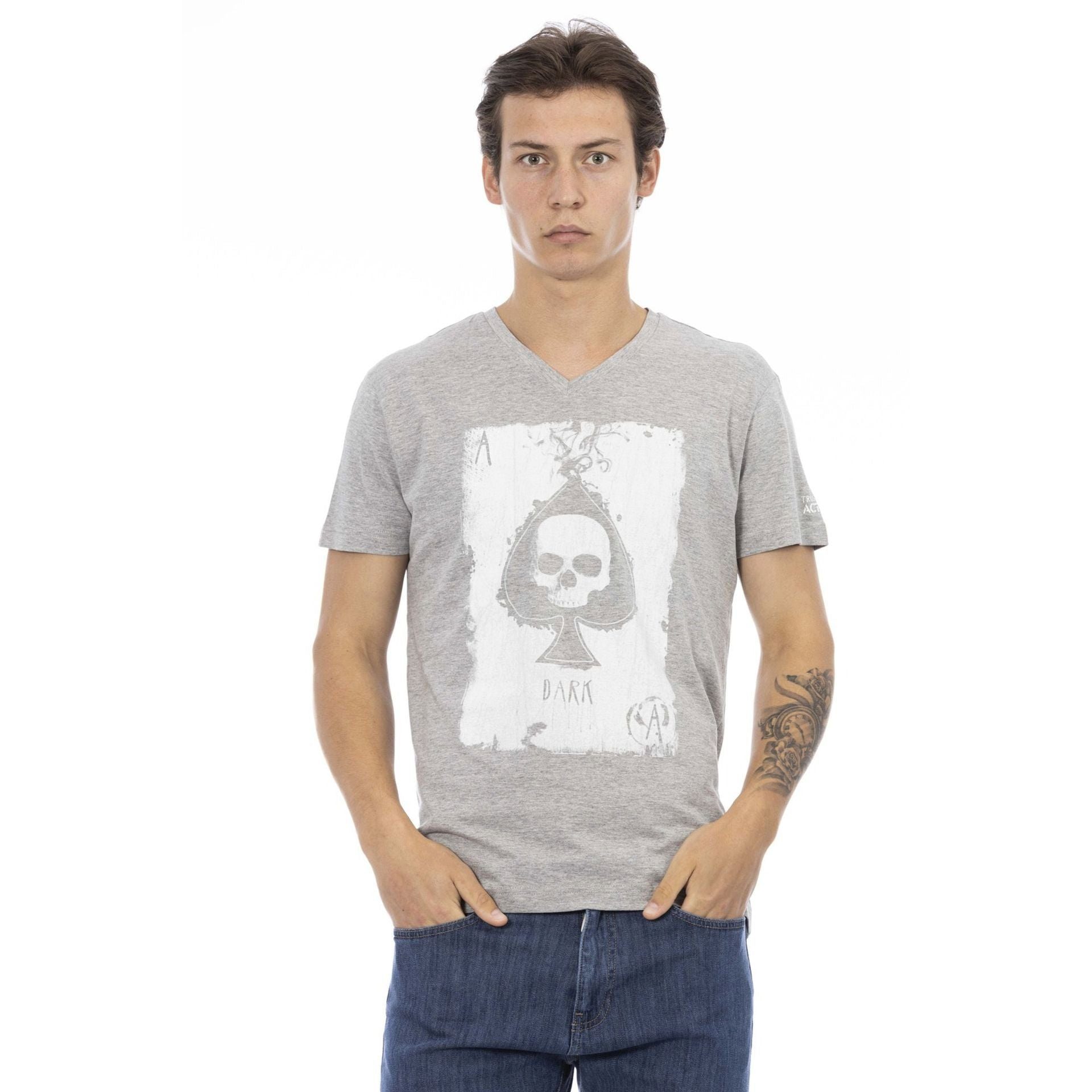 Es das subtile, sich Grau verleiht T-Shirt Action Trussardi Logo-Muster Trussardi Note T-Shirts, eine stilvolle das durch zeichnet aber aus,