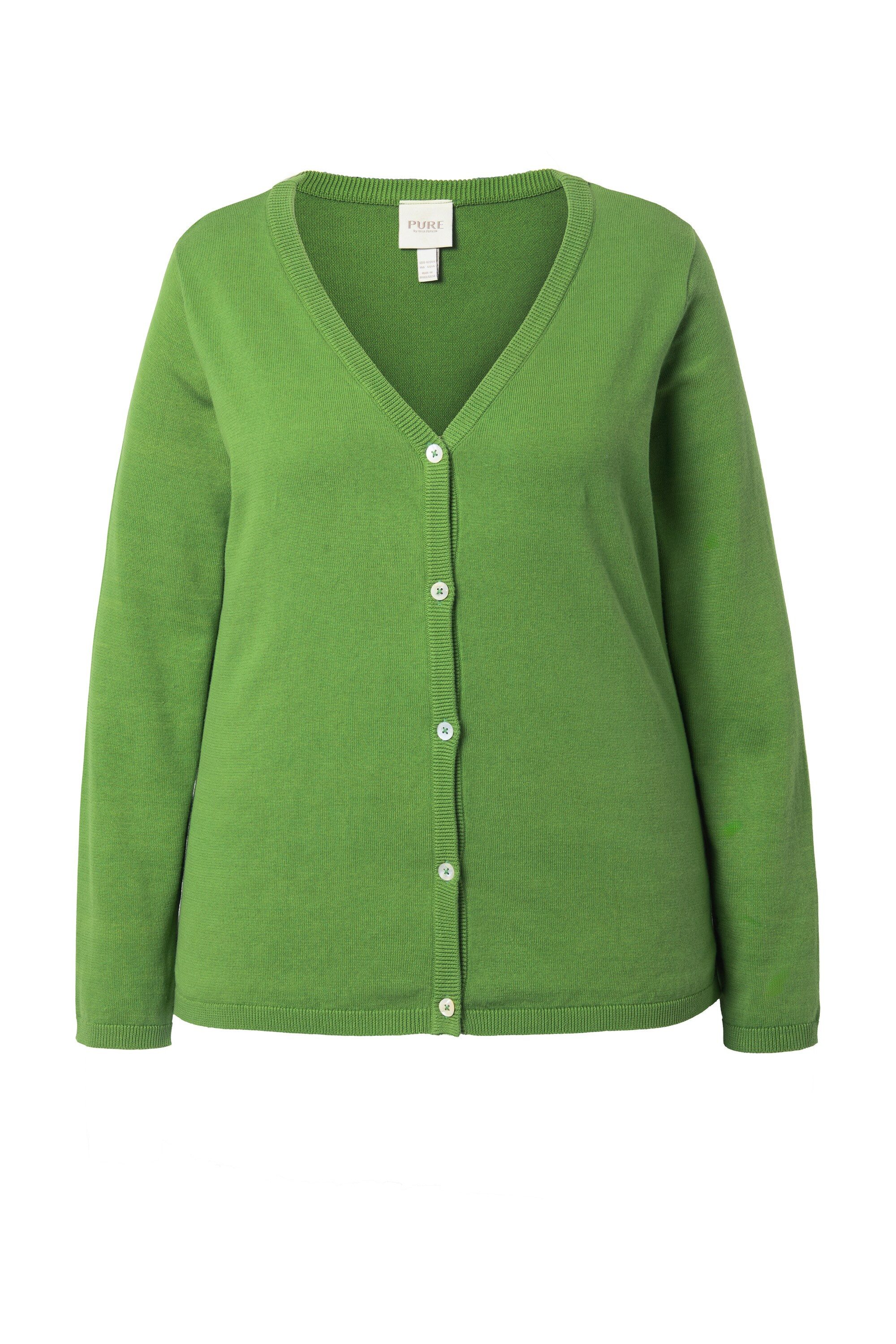 Ulla Popken Strickjacke Twinset-Strickjacke V-Ausschnitt Langarm günstig online kaufen