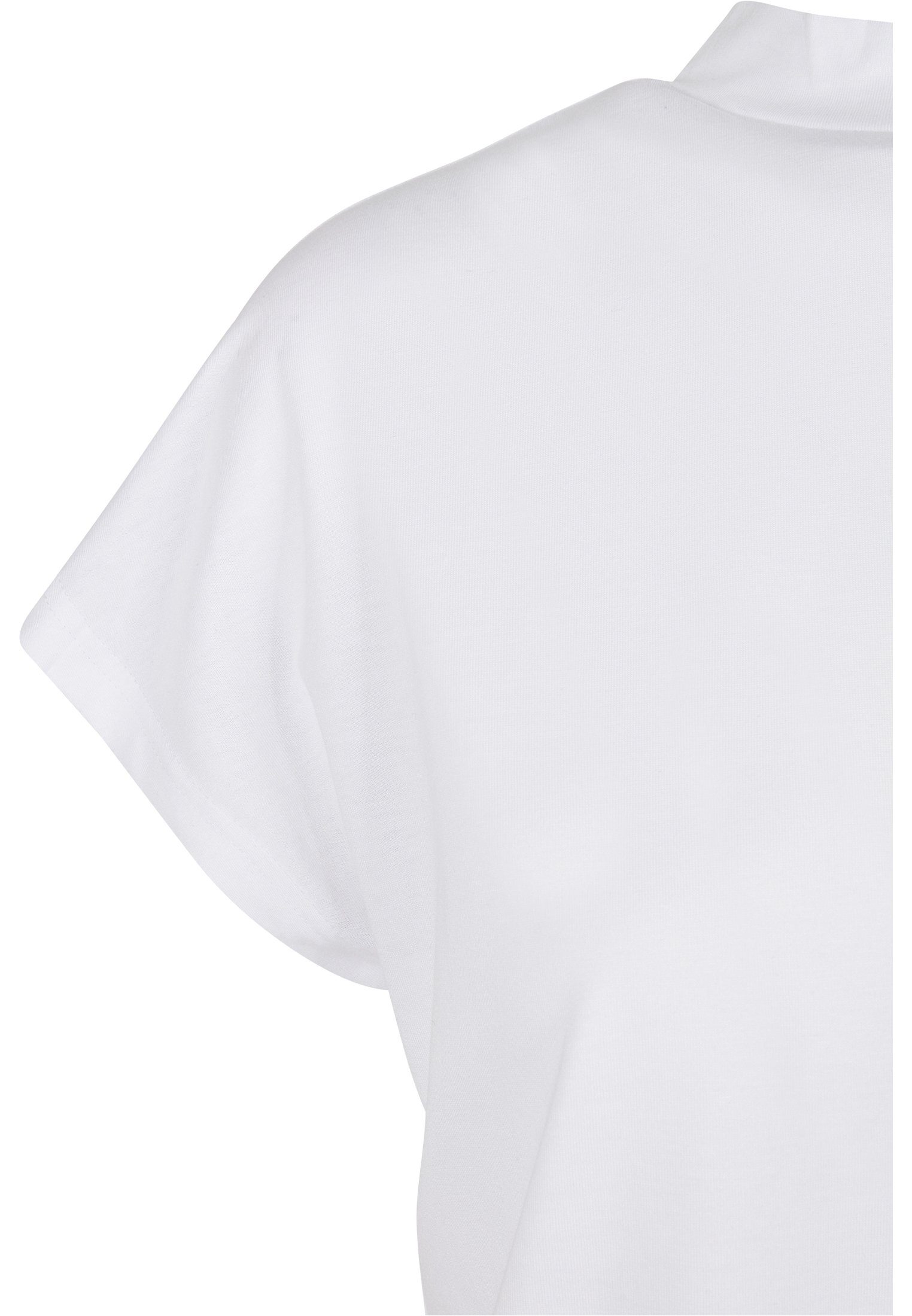URBAN CLASSICS Kurzarmshirt Damen Ladies Cut Tee Viscose (1-tlg) On Oversized white Sleeve