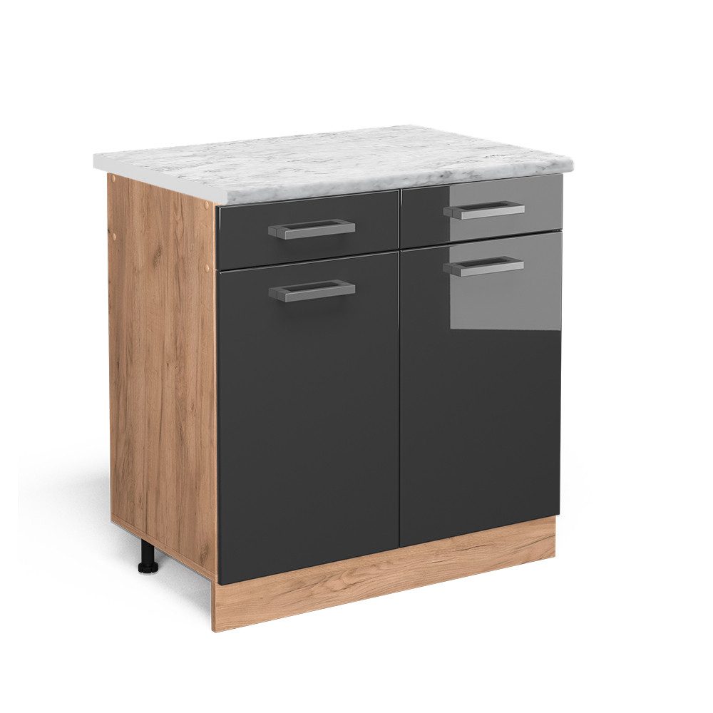 Vicco Unterschrank R-Line, Anthrazit Hochglanz/Goldkraft Eiche, günstig online kaufen