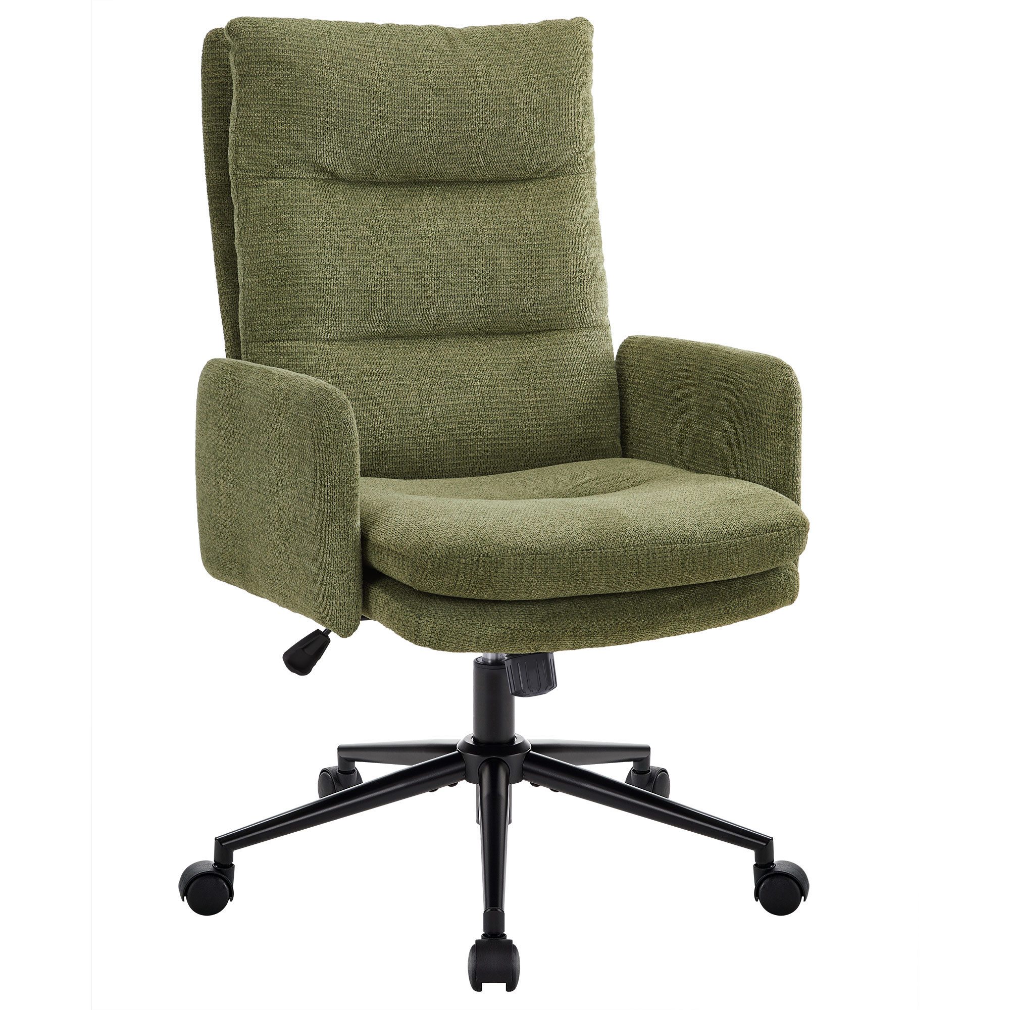 IWMH Bürostuhl Ergonomisch Schreibtischstuhl, Höhenverstellbar Drehstuhl mit Rollen, Lesesessel aus Chenille, Schminktisch Stuhl mit Höher Rückenlehen