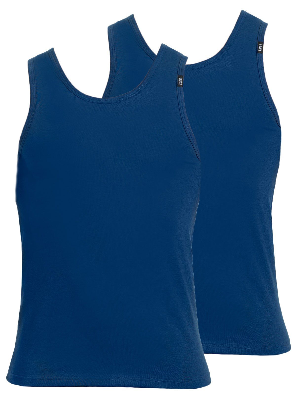 Bio Unterhemd Markenqualität Achselhemd darkblue Herren (Spar-Set, 2-St) Cotton 2er Sparpack KUMPF hohe