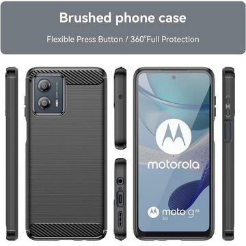 CoolGadget Handyhülle Carbon Handy Hülle für Motorola Moto G53 5G 6,5 Zoll, robuste Telefonhülle Case Schutzhülle für Motorola G53 5G Hülle