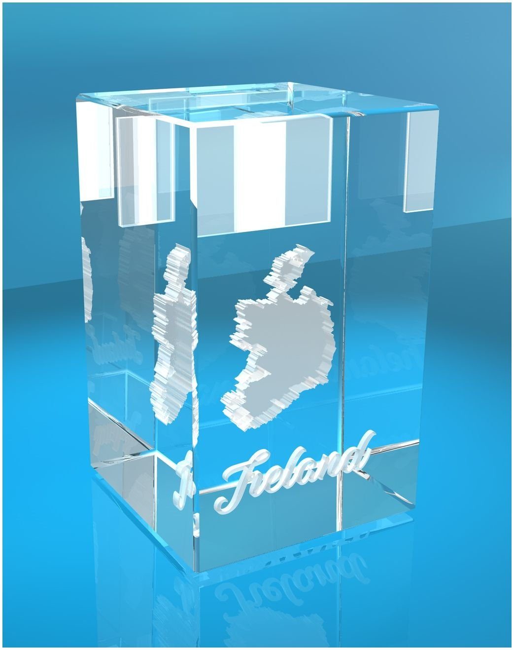 VIP-LASER Dekofigur 3D Glasquader I Geschenkbox, Made Hochwertige Germany, Familienbetrieb in Irland