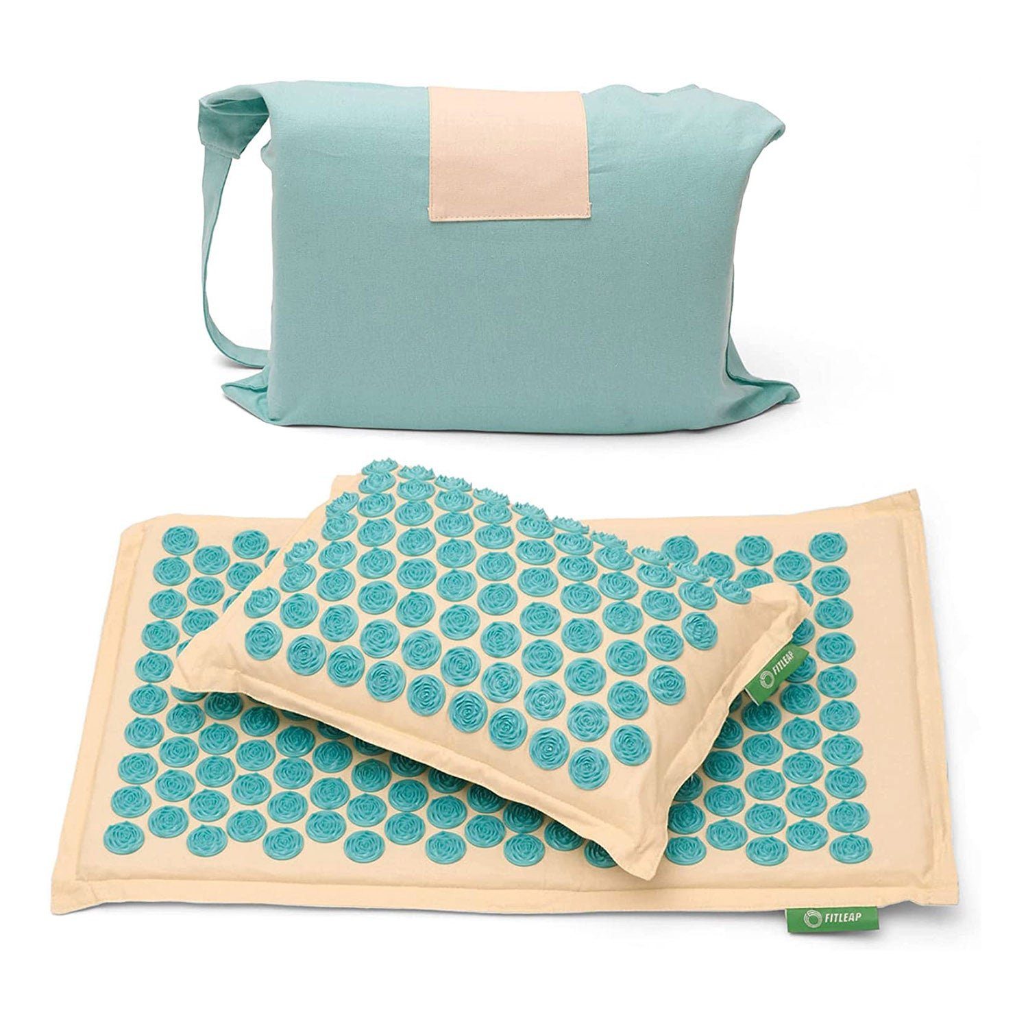 Fitleap Akupressurmatte Set mit Kissen + Tasche, Massage-Matte zur wohltuenden Entspannung un…