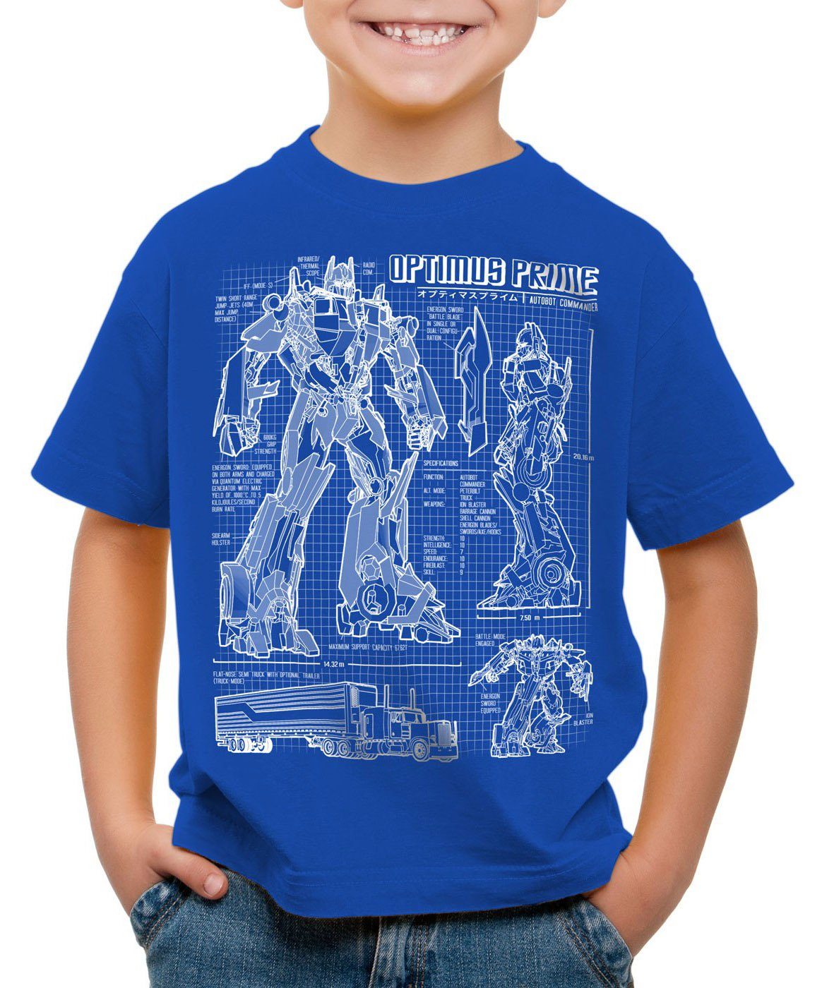 style3 Print-Shirt Kinder T-Shirt Optimus Prime blaupause autobot
