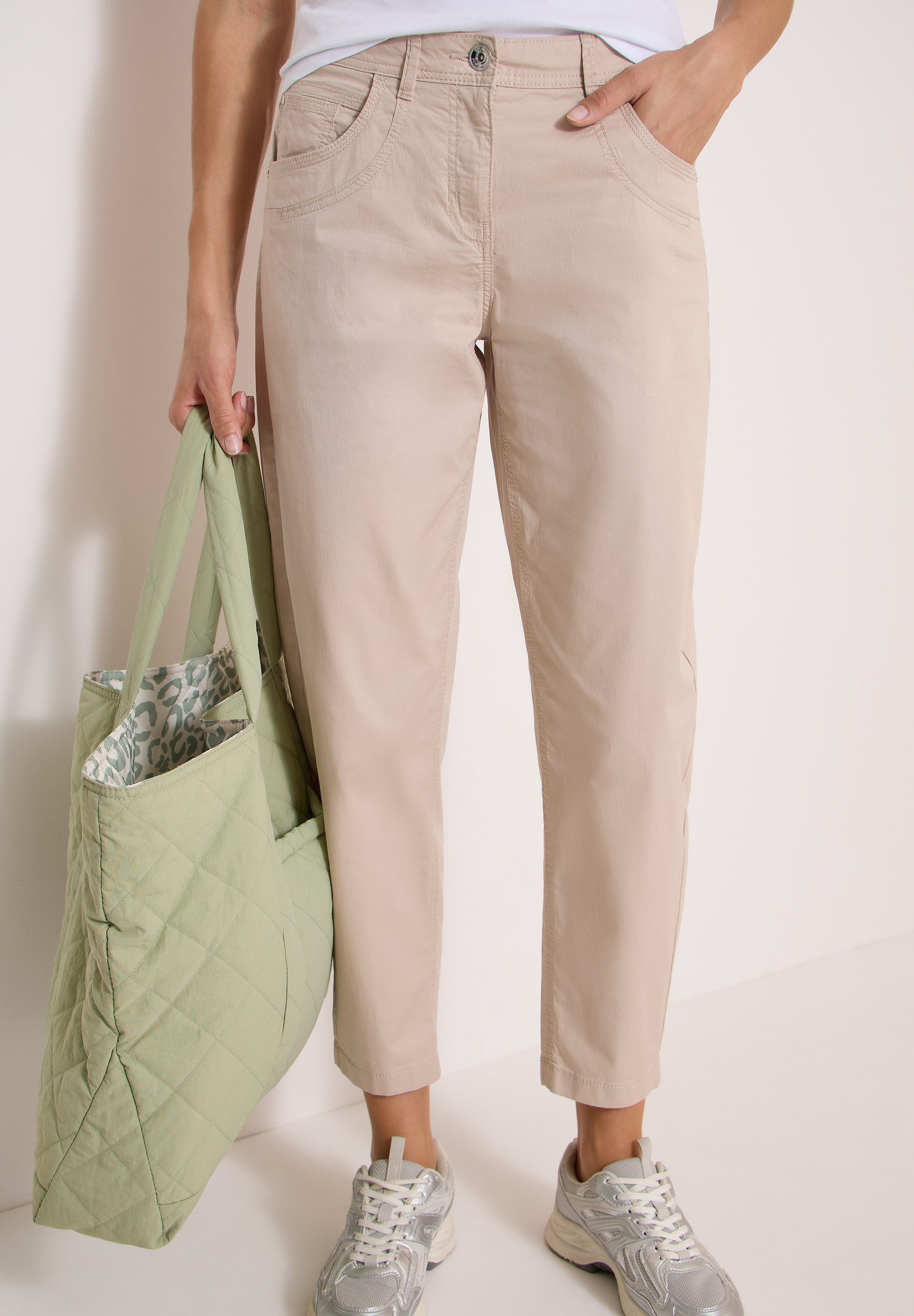 CECIL Stoffhose Style Scarlett Barrel Leg Hose in Papertouch Qualität und mit Stretch