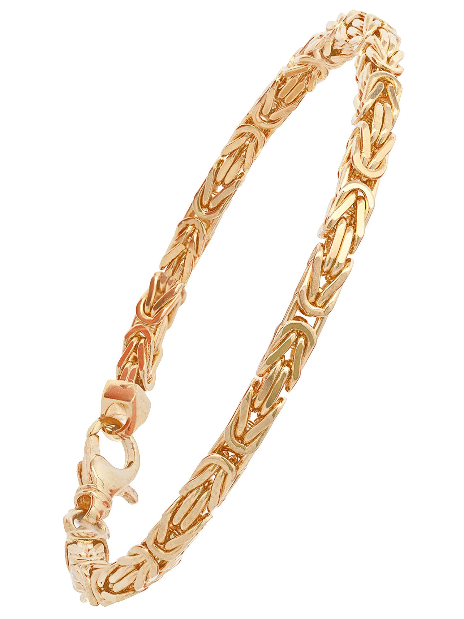 HOPLO Goldarmband Goldarmband Königskette Breite 3,5 mm 19 cm massiv 750-18 Karat Gold, Made in Germany