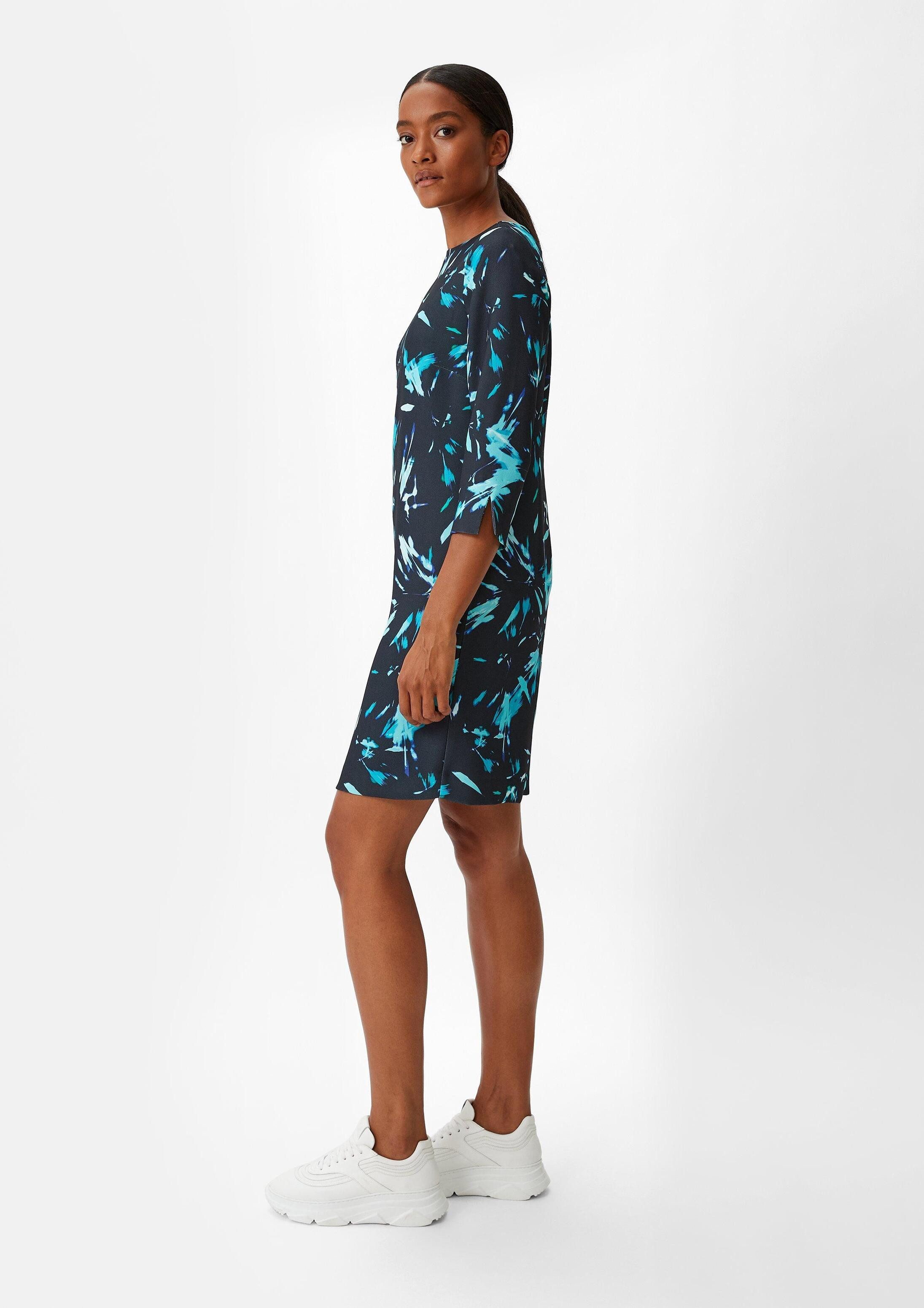 comma Minikleid Kleid Crêpe-Kleid mit 3/4-Ärmeln