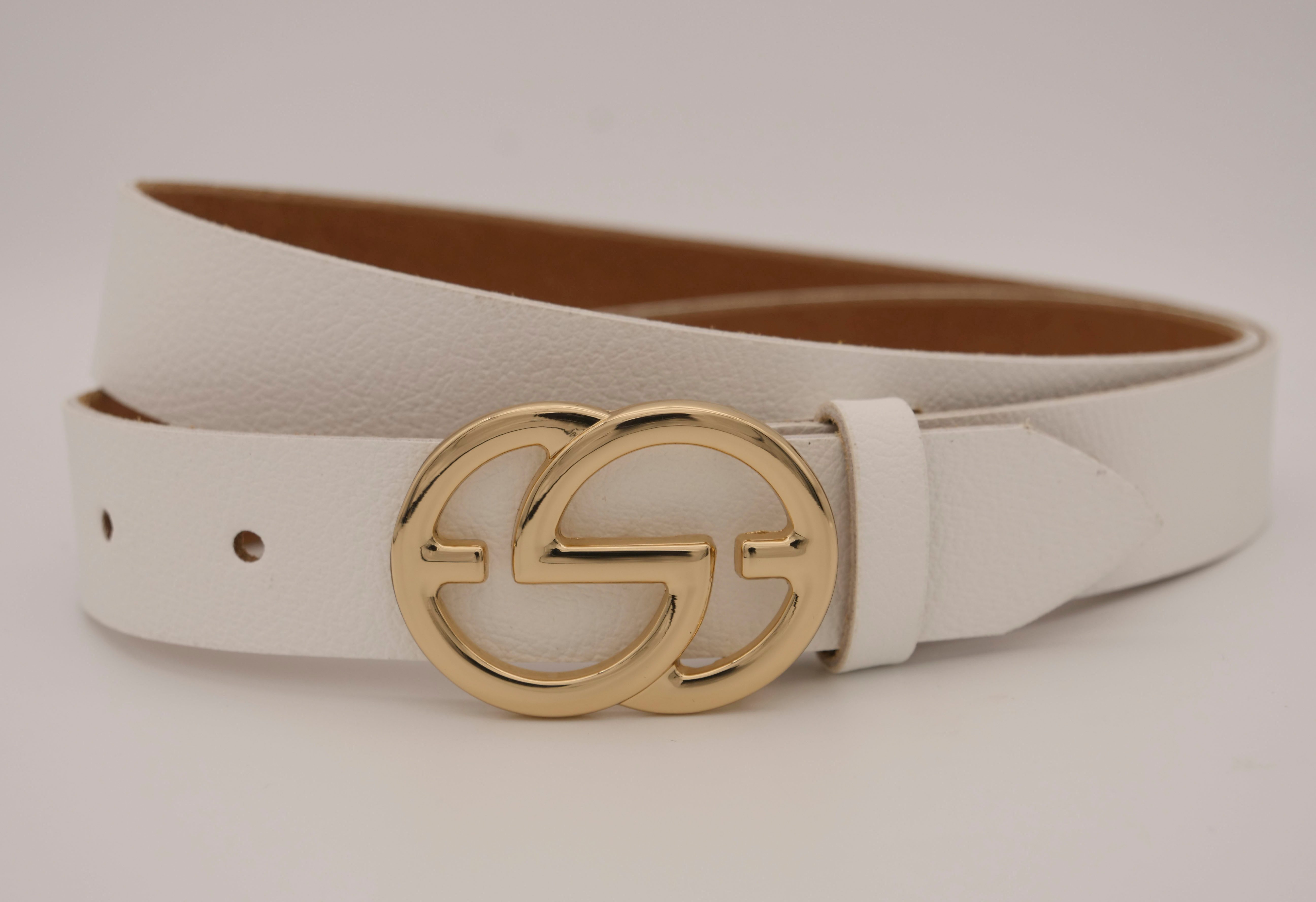 AnnaMatoni Ledergürtel mit goldener Schließe