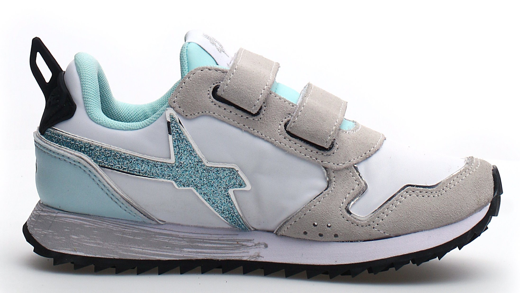 W6YZ W6YZ Sneaker Low Jet Mädchen Schuhe Klett Weiß Grün 1N91 Sneaker