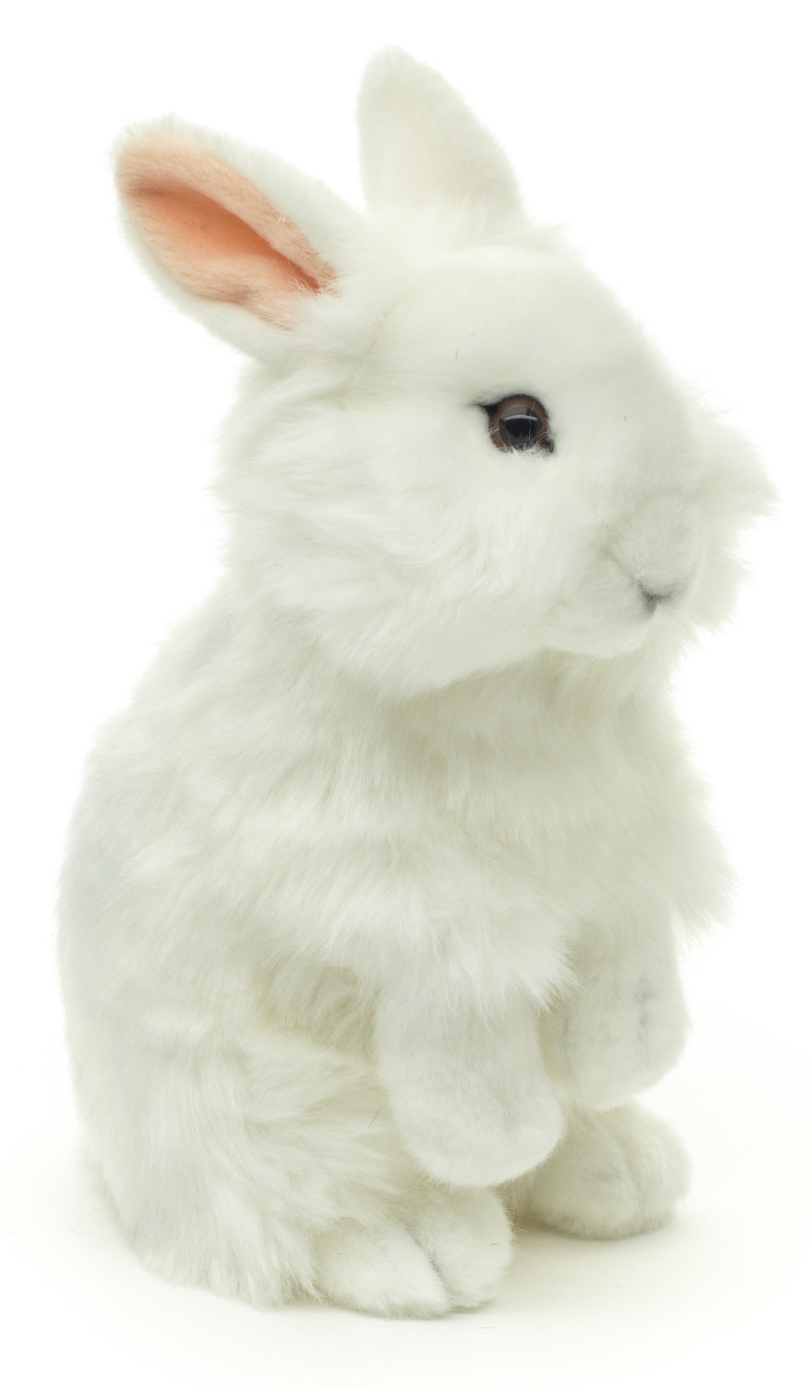 Uni-Toys Kuscheltier Löwenkopf-Kaninchen m.aufgestellten Ohren - 23 cm - verschiedene Hasen, zu 100 % recyceltes Füllmaterial
