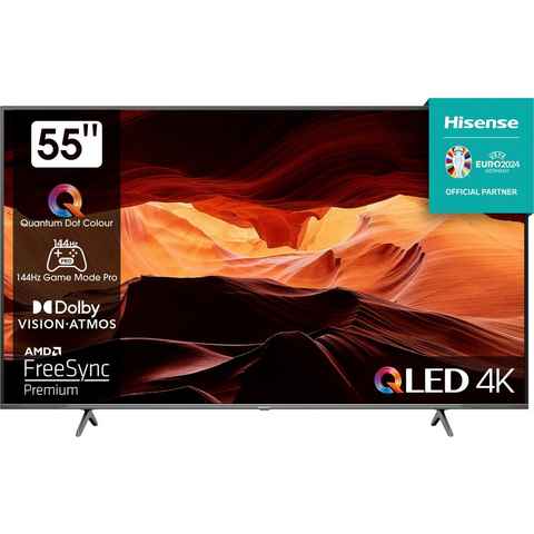 Hisense 55E77KQ PRO QLED-Fernseher (139 cm/55 Zoll, 4K Ultra HD, Smart-TV)