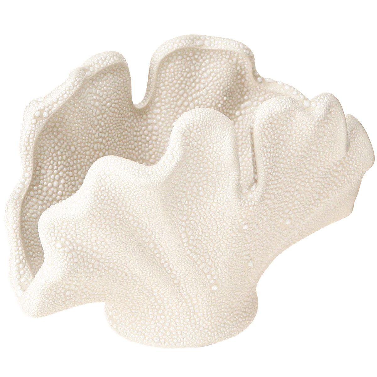 Kaemingk Dekofigur Deko Muschel Vase Mini Keramik Creme Maritim