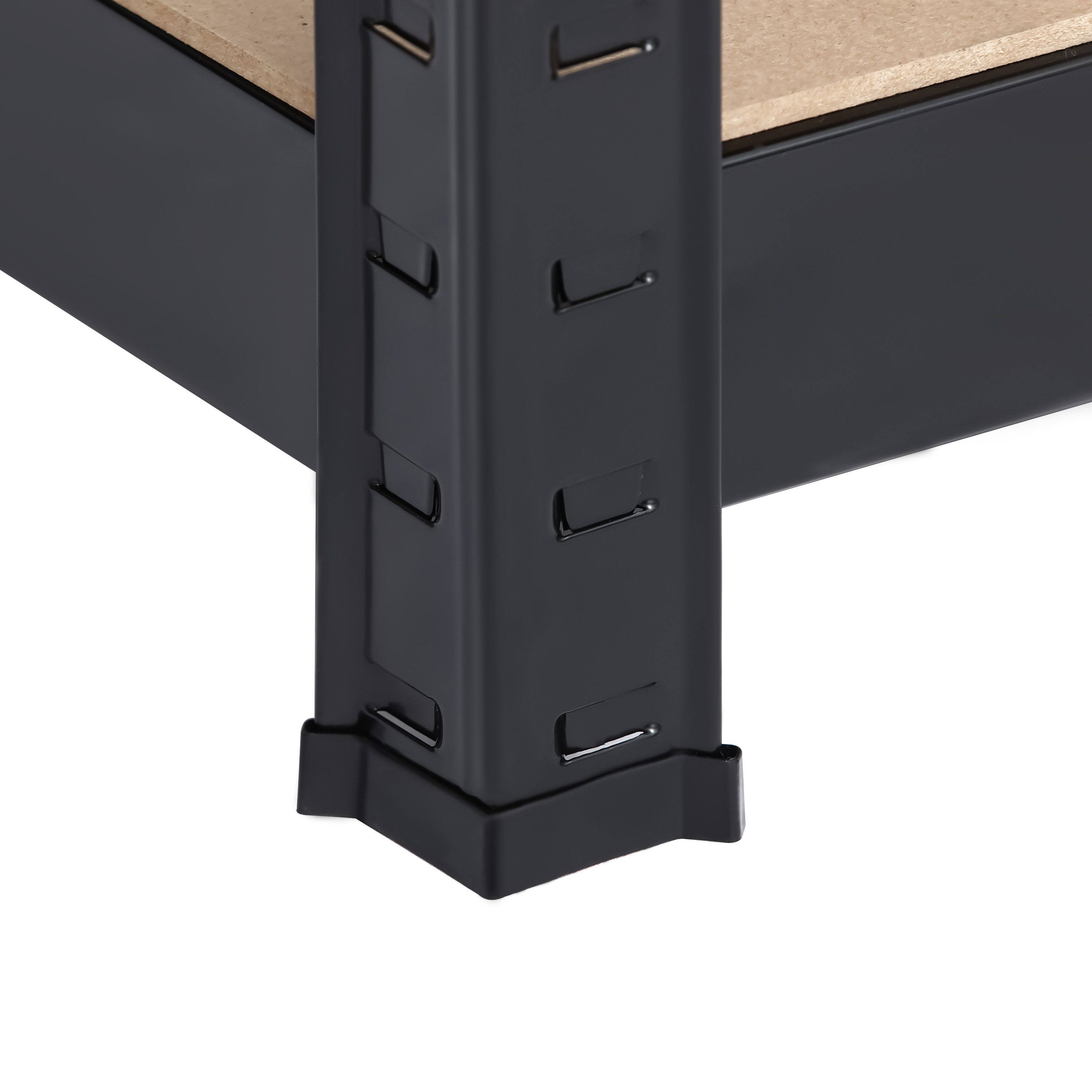 SCHULTE Regalwelt Schwerlastregal mit 4 MDF-Böden, 180x50x50 cm (HxBxT), 150 kg/Boden, schwarz – Bild 4 von 4