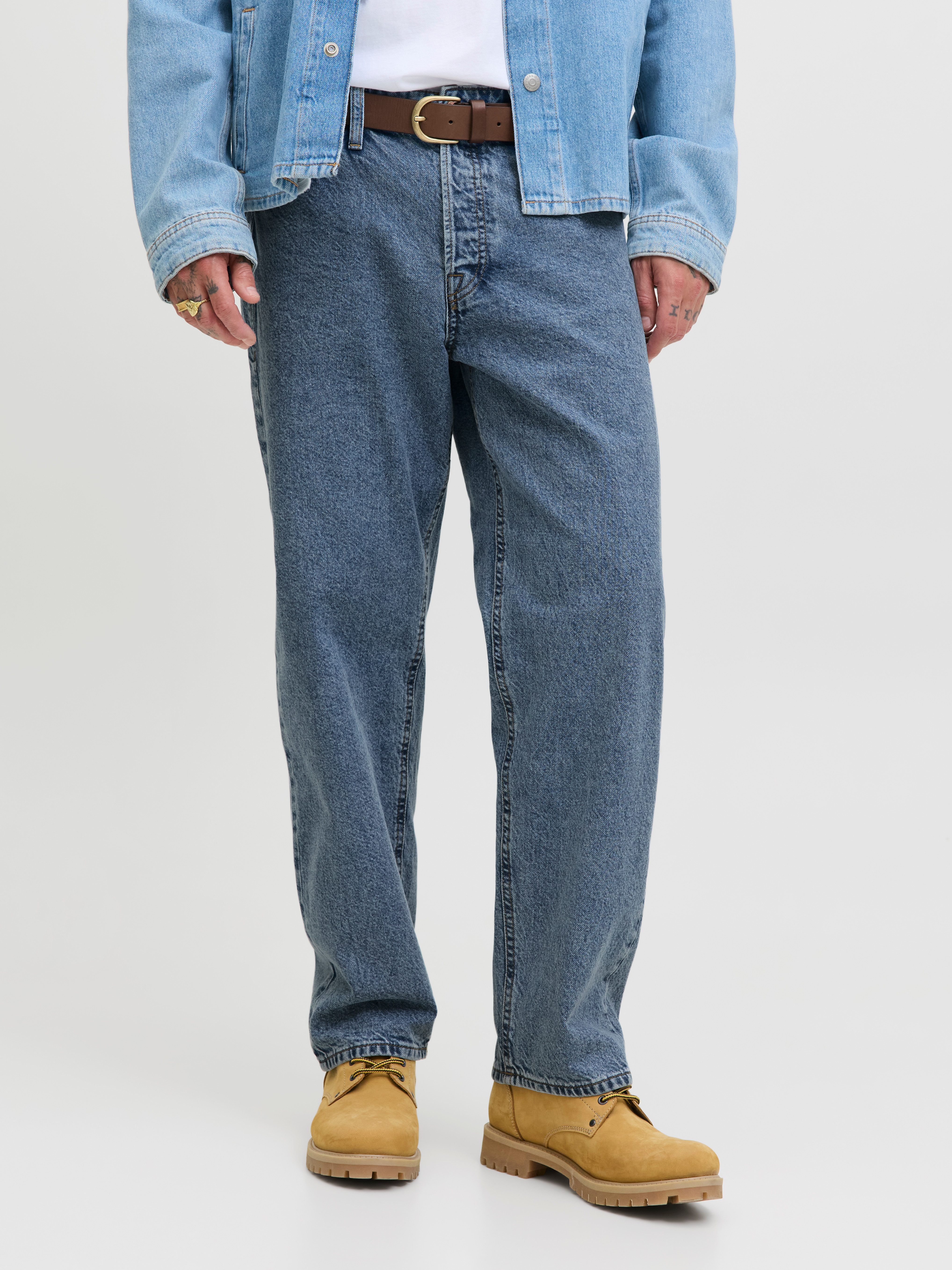 Jack & Jones Relax-fit-Jeans JJIEDDIE mit hoher Taille und lockerer Passform Baumwolle, relaxed fit