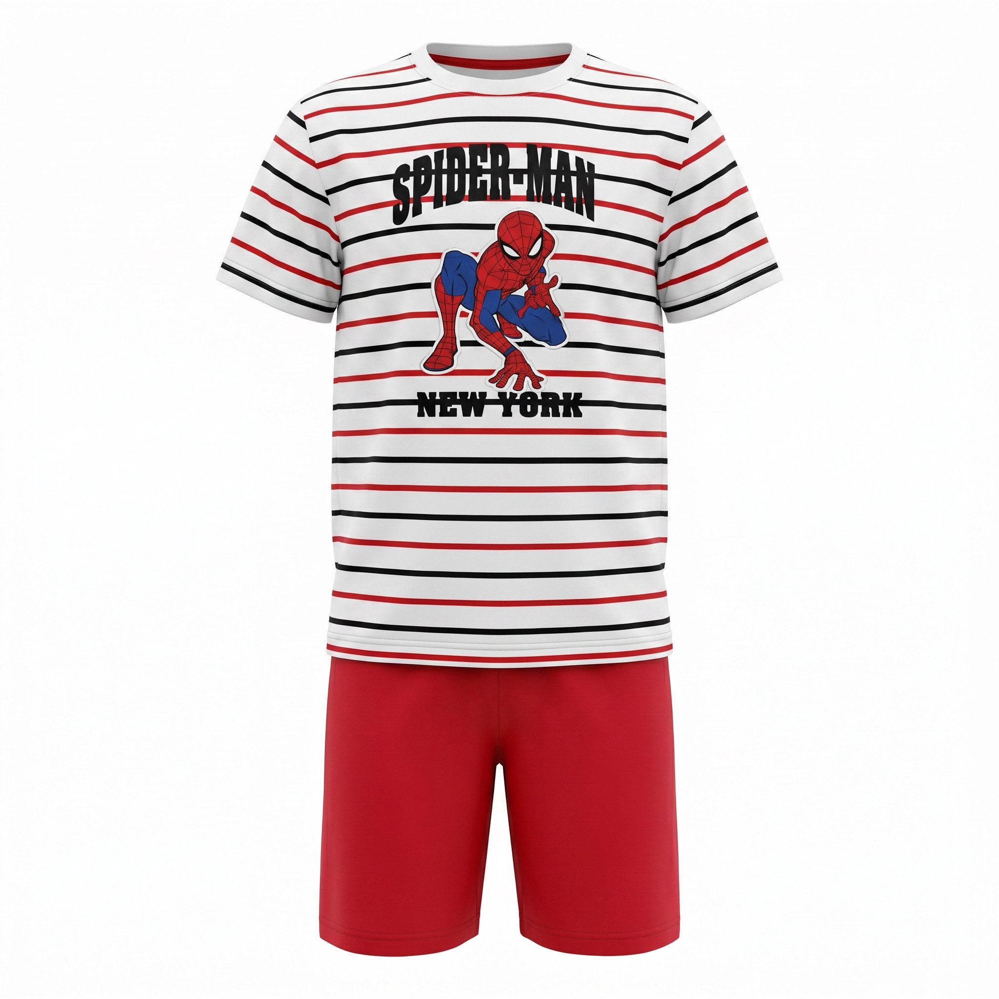 MARVEL Schlafanzug Marvel Spiderman Kinder Schlafanzug Pyjama kurz Nachtwäsche Gr. 104 bis 134 - 100% Baumwolle