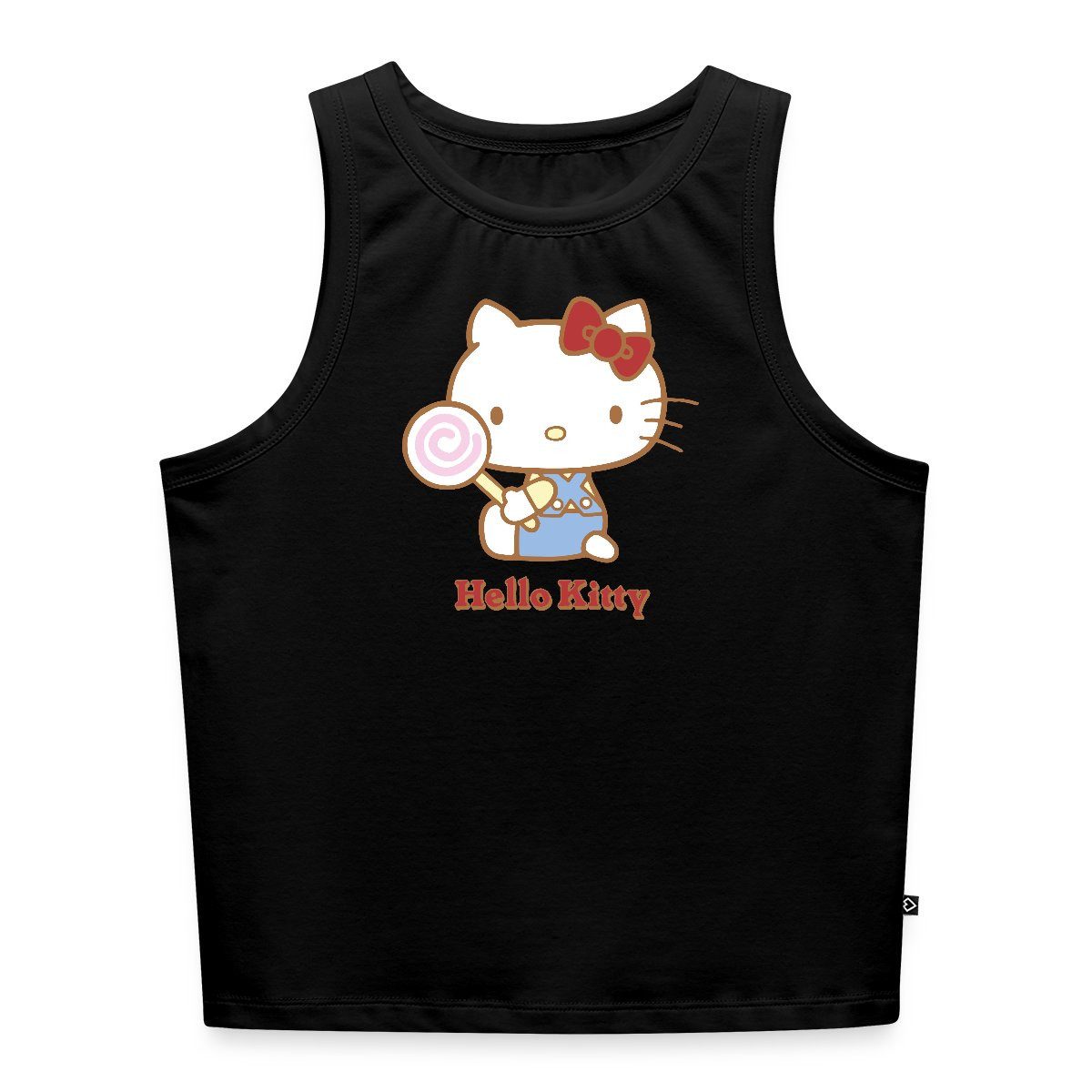 Spreadshirt T-Shirt Hello Kitty Mit Lollipop Frauen Cropped Tank Top (1-tlg)