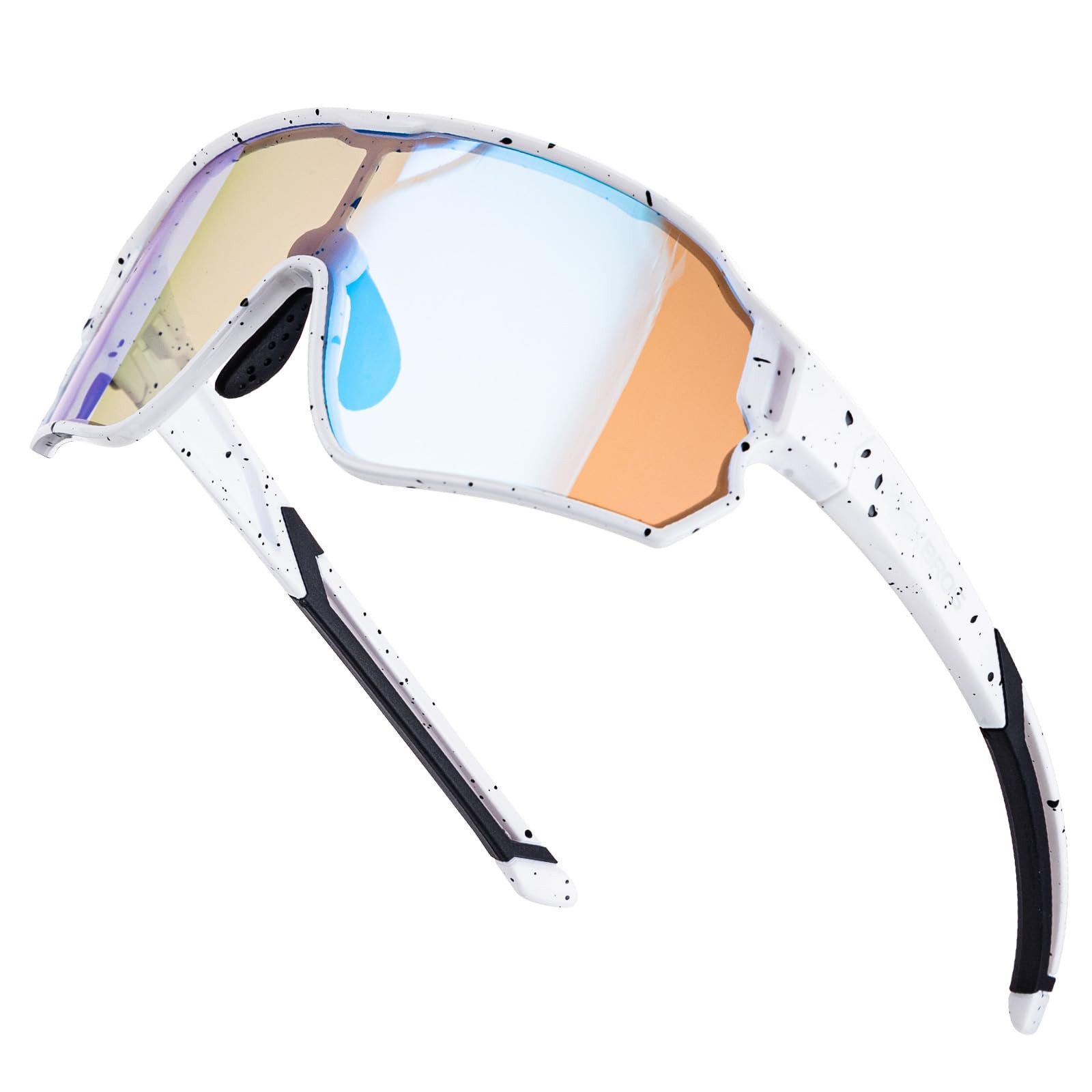 ROCKBROS Fahrradbrille Sportbrille Kinder Jugendliche Outdoor Radfahren TR90 Rahmen, selbsttönend, UV400 Schutz, photochrome Gläser, leicht, rutschfest