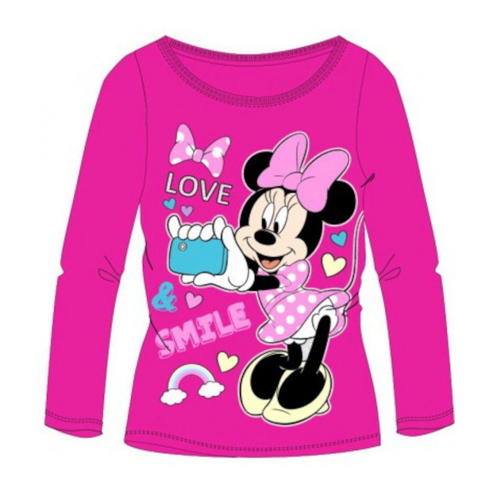 EplusM T-Shirt "love smile" - langärmeliges Minnie Maus Shirt, pink