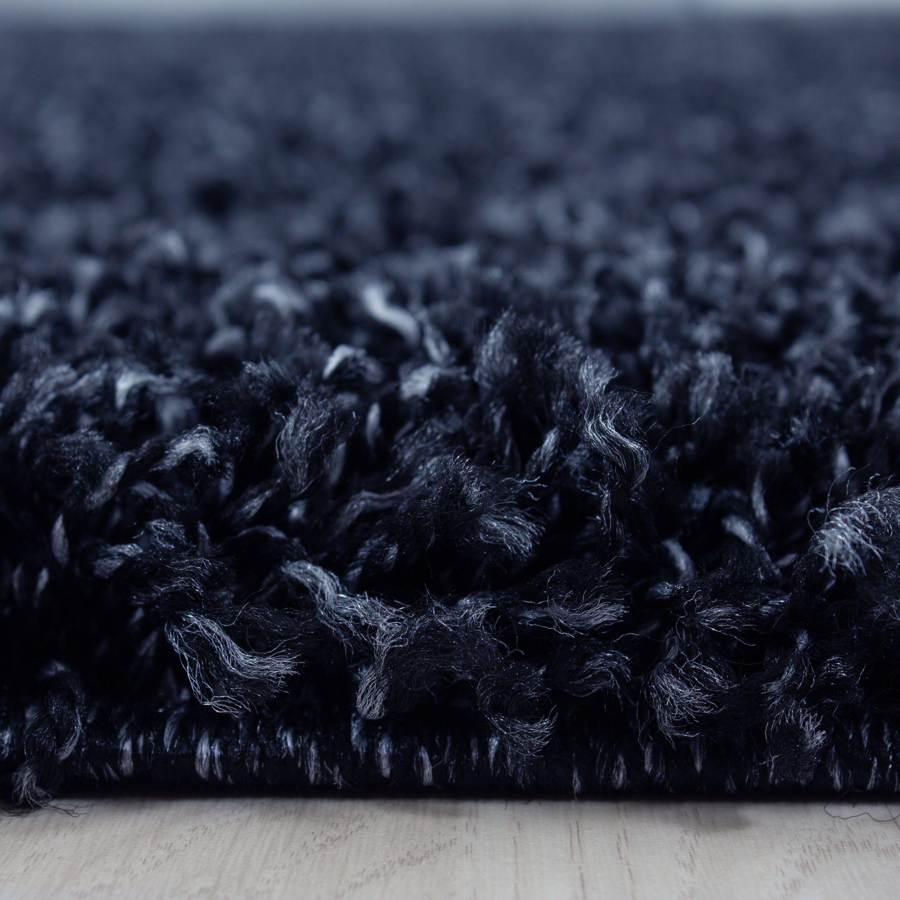 Stilvoll Günstig Hochflor-Teppich einfarbig für Wohnzimmer, Rund, Höhe: 30 mm – Bild 2 von 3