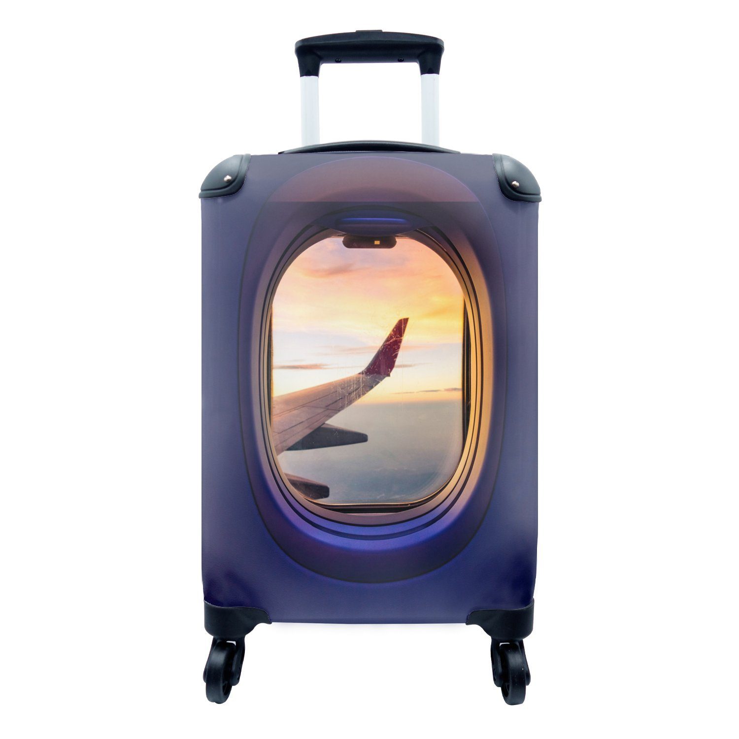 MuchoWow Handgepäckkoffer Blick aus dem Flugzeug, 4 Rollen, Reisetasche mit rollen, Handgepäck für Ferien, Trolley, Reisekoffer | Handgepäck-Koffer