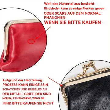 RefinedFlare Bauchtasche Exquisite Leder Münztaschen für Frauen (kleine Abendtasche mit Kussverschluss), kleine Abendtasche mit Kussverschluss