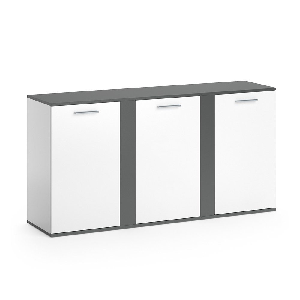 Vicco Highboard Novelli, Weiß/Anthrazit, 155 x günstig online kaufen