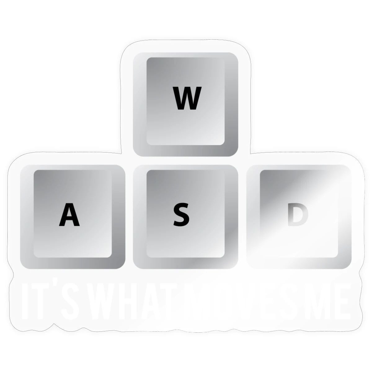 Spreadshirt Aufkleber W-A-S-D Is What Moves me, Gamer Tastatur Sticker Aufkleber