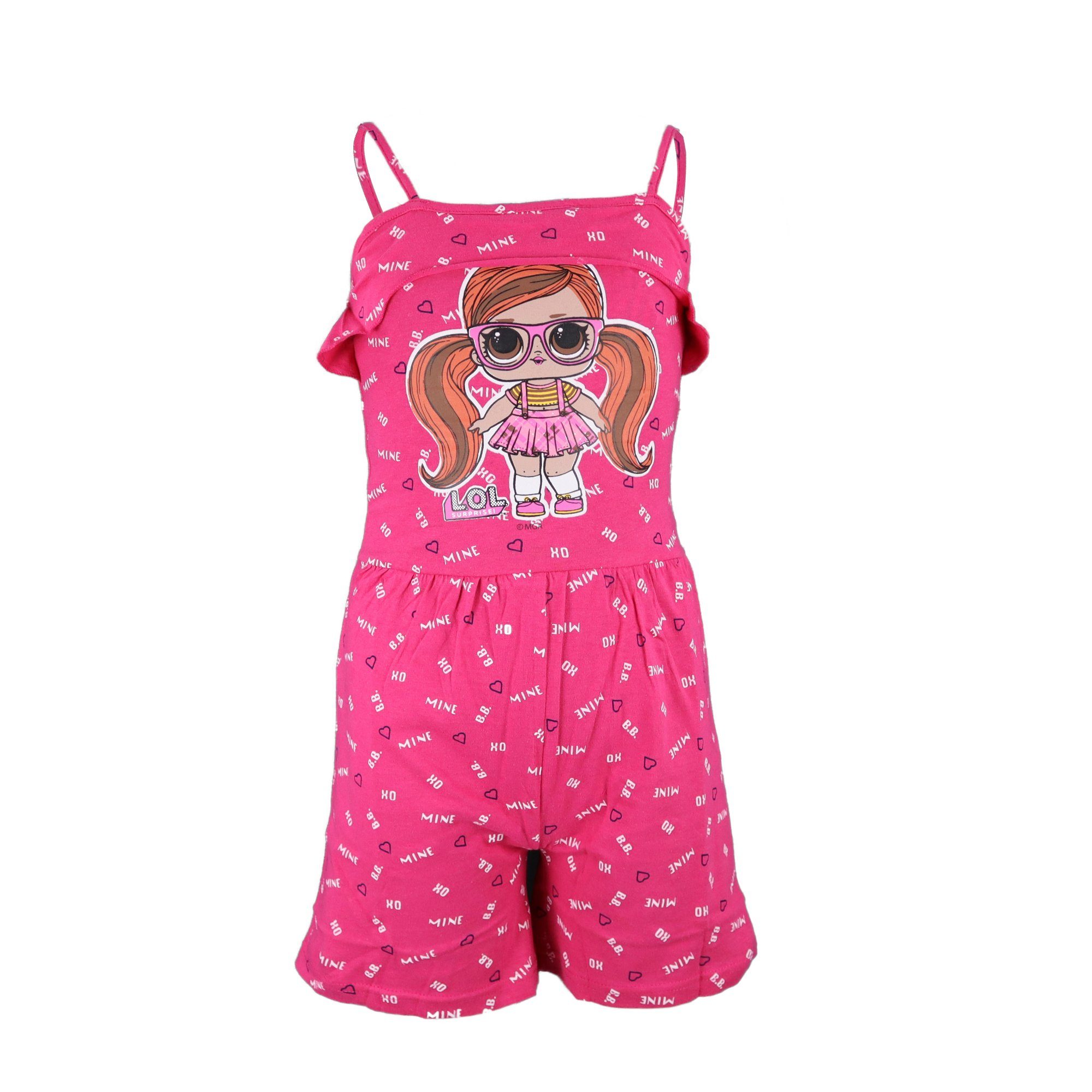 L.O.L. SURPRISE! Jumpsuit L.O.L Surprise! Mädchen Kinder Sommer Anzug Gr. 98 bis 128, 100% Baumwolle