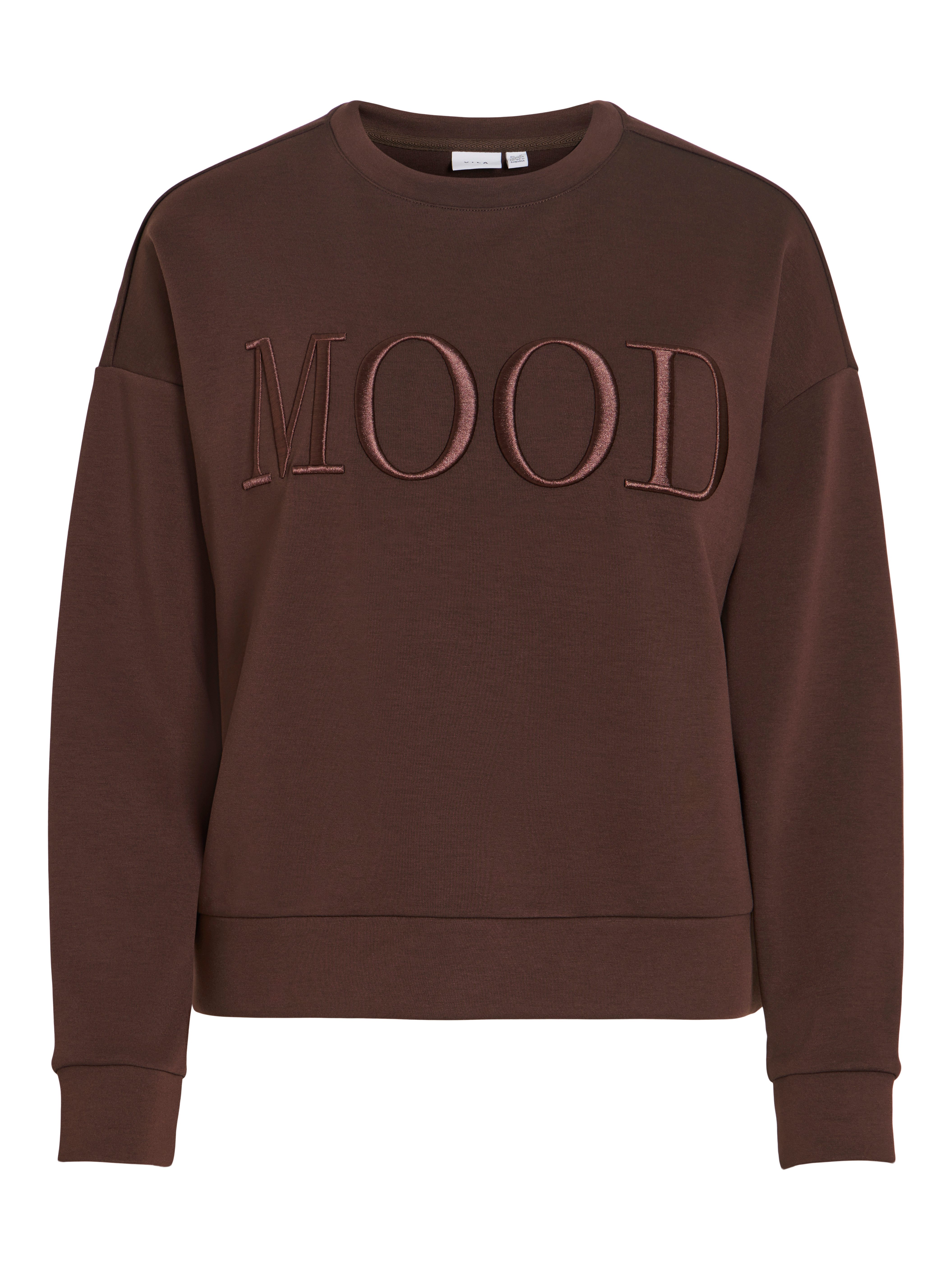 Vila Sweater VIREFLECT MOOD EMB L/S SWEAT TOP/R/3 Materialmix, loose fit