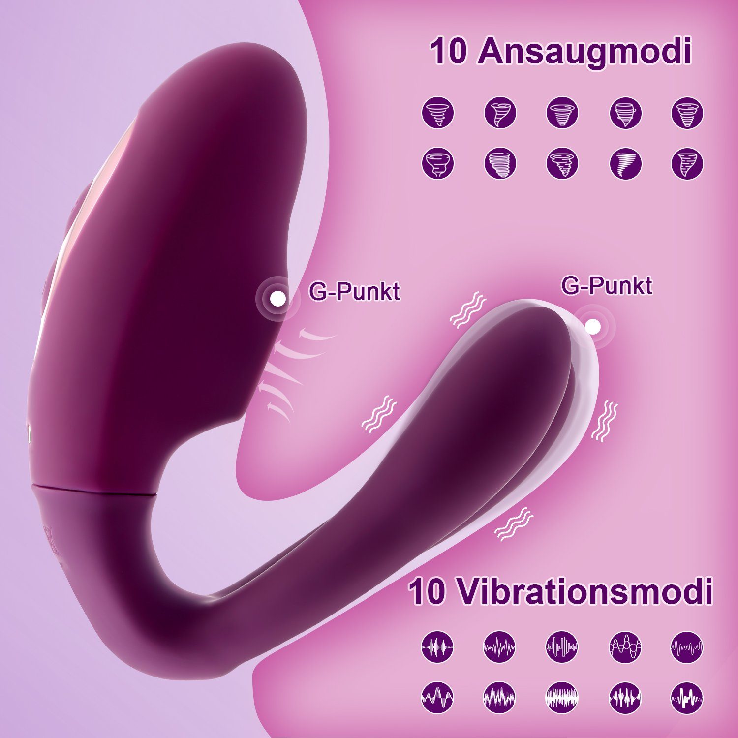 LOVONLIVE 1 Erotik 3in Fernbedienung, Paar-Vibratoren 10 mit Dildo Saugenmodi, Vibrator Vibrationsmodi,10 mit Massagestab G-Punkt Paar-Vibrator Stimulator Klitoris