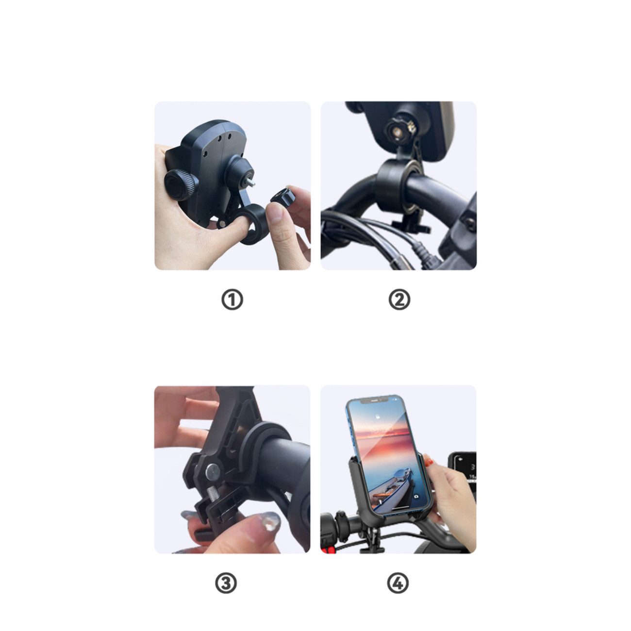 JOYROOM Mobile Phone Holder JR-ZS431, (up to 7 inches, single item, single item, mobile phone holder for bicycle, motorcycle and scooter with 360° rotation)