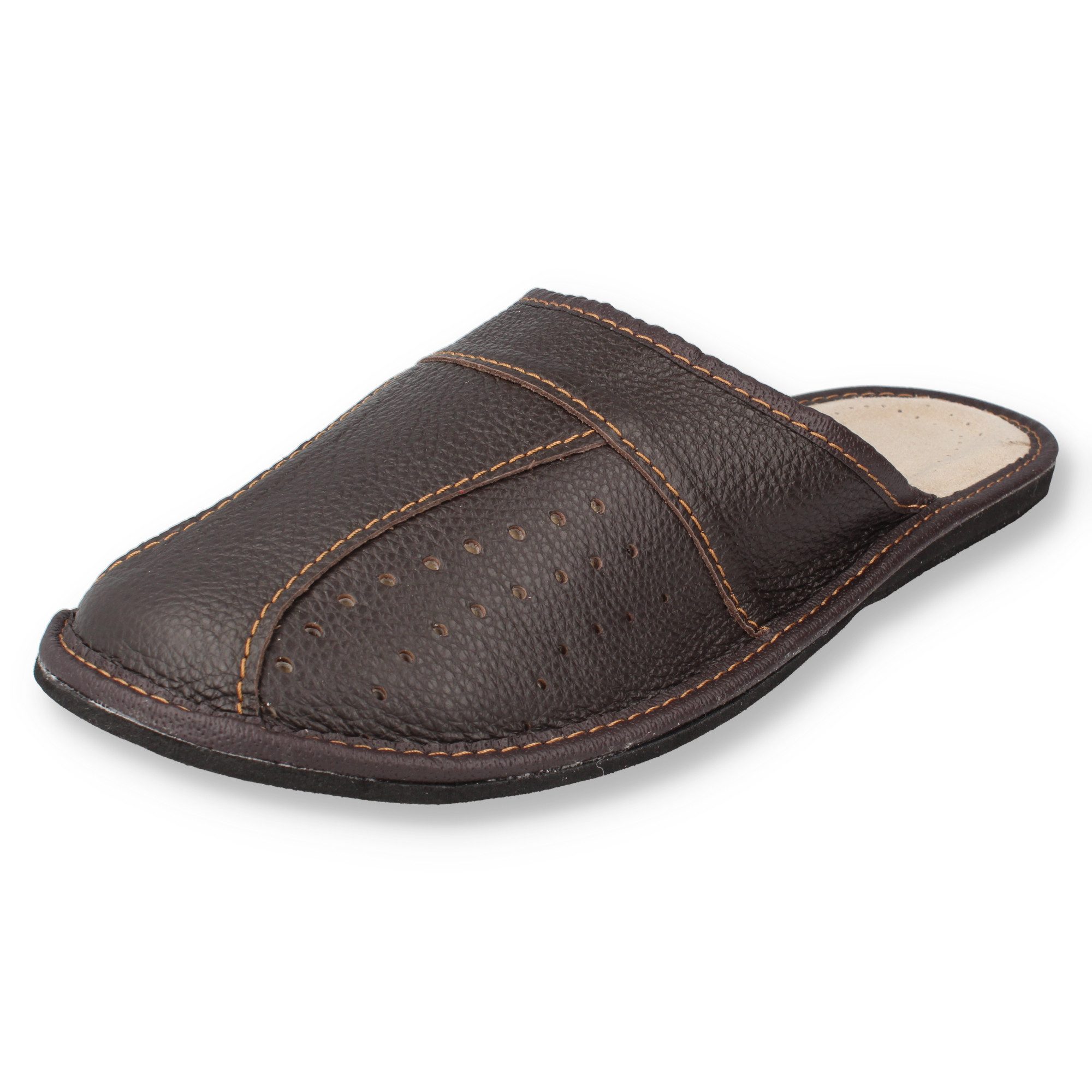 filsko Danzig Elegante Herren Pantoffeln aus Rindleder Hausschuh bis Schuhgröße 50!