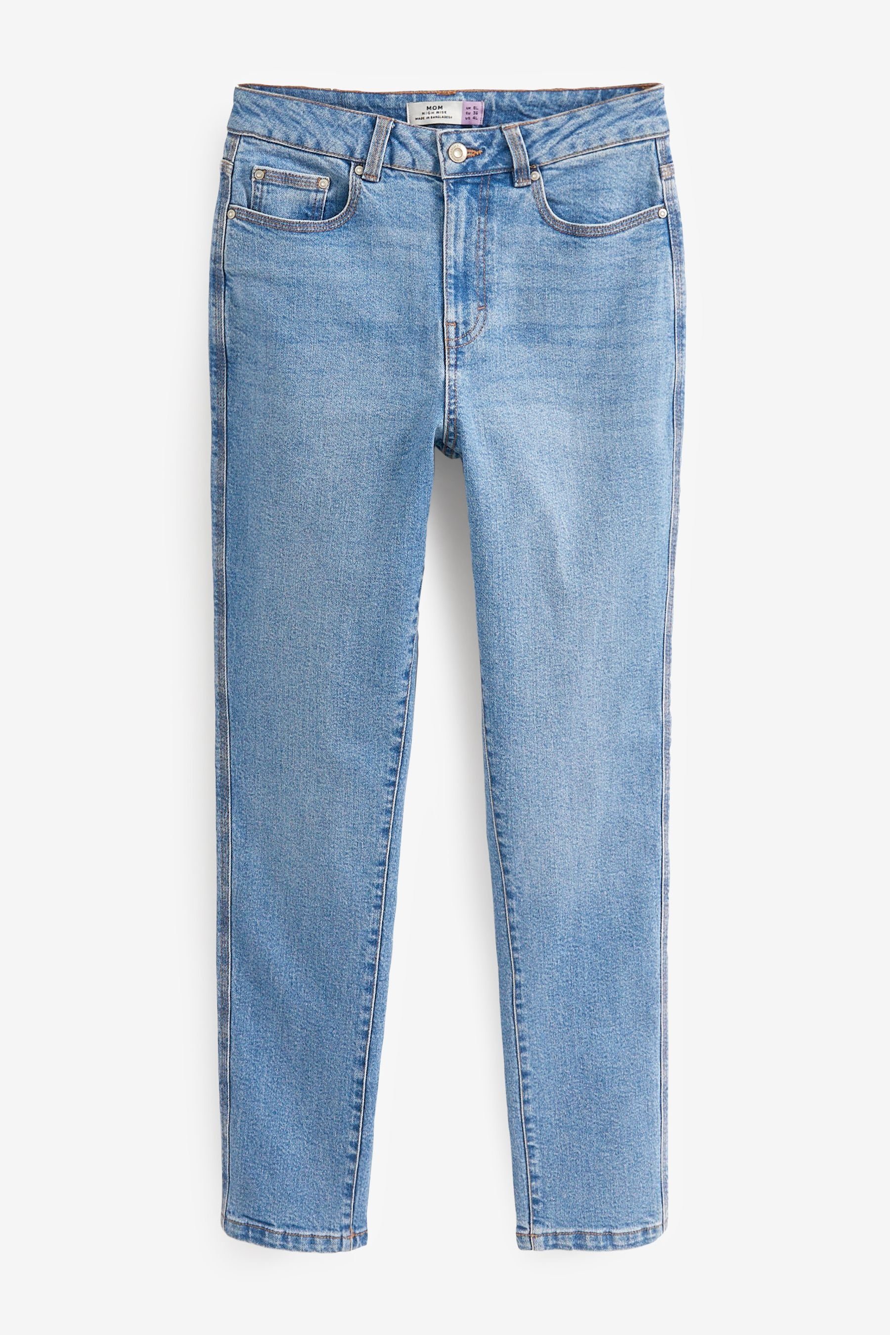Next Mom-Jeans Bequeme Mom-Jeans mit Stretch (1-tlg) Mid Blue