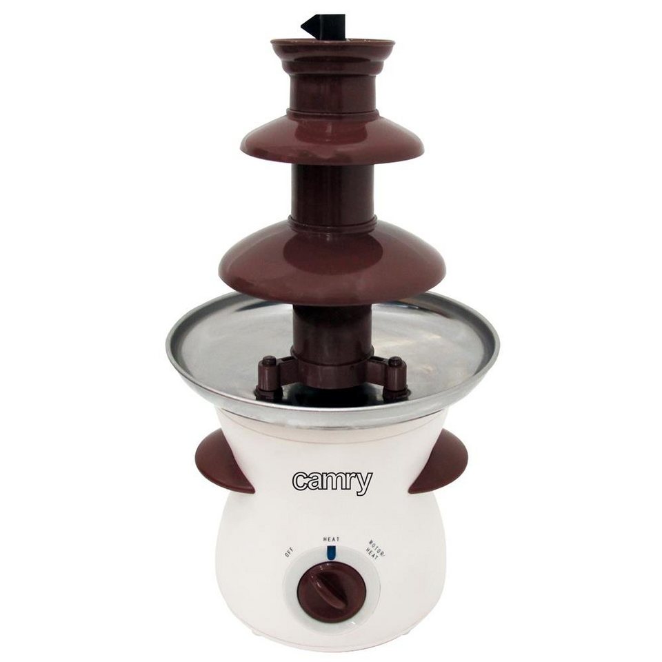 Camry Schokoladenbrunnen CR4457, 80W Leistung; 500ml Fassungsvermögen; 60°C  Aufheiz-Funktion, Möglichkeit zur getrennten Einstellung von Pump- und  Heizungsbetrieb