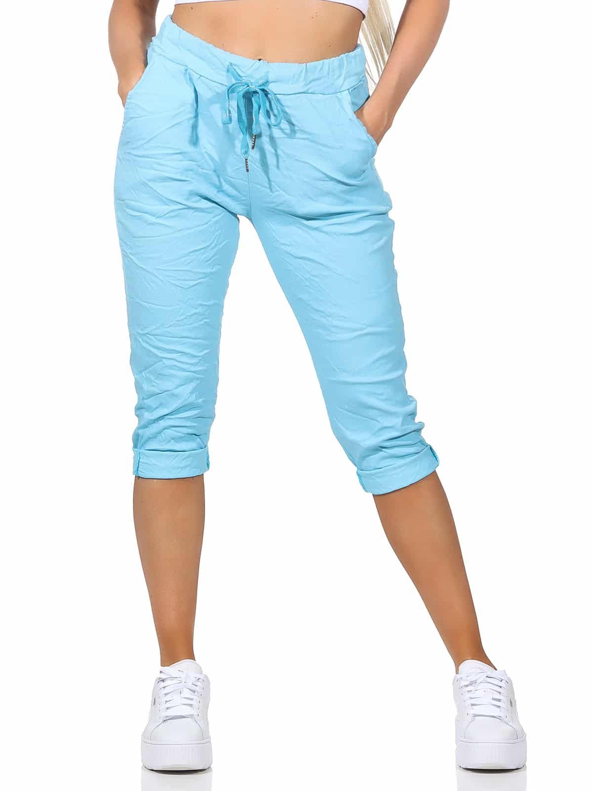 OriginalYou Caprihose Damen Sommerhose 7/8 Chinoshorts in Knitteroptik mit elastischem Bund moderne Knitteroptik, erhältlich in den Größe 36 bis 48