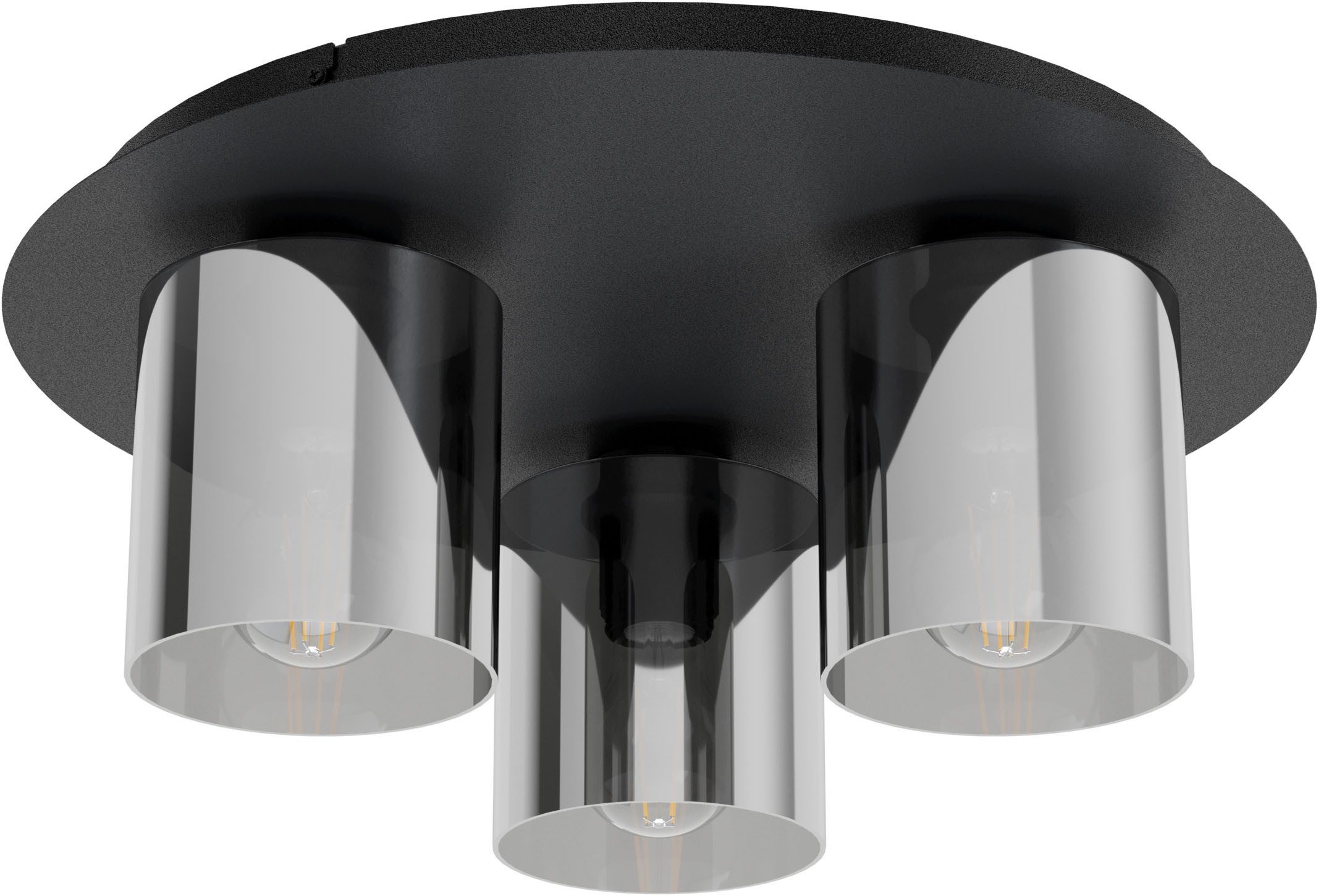 EGLO Deckenleuchte GOROSIBA 1 Deckenlampe - Stahl - E27 - 3X40W - IP20, ohne Leuchtmittel, Wohzimmerlampe, Esszimmerlampe, Flur, Schlafzimmer, H17,5 x Ø45 cm
