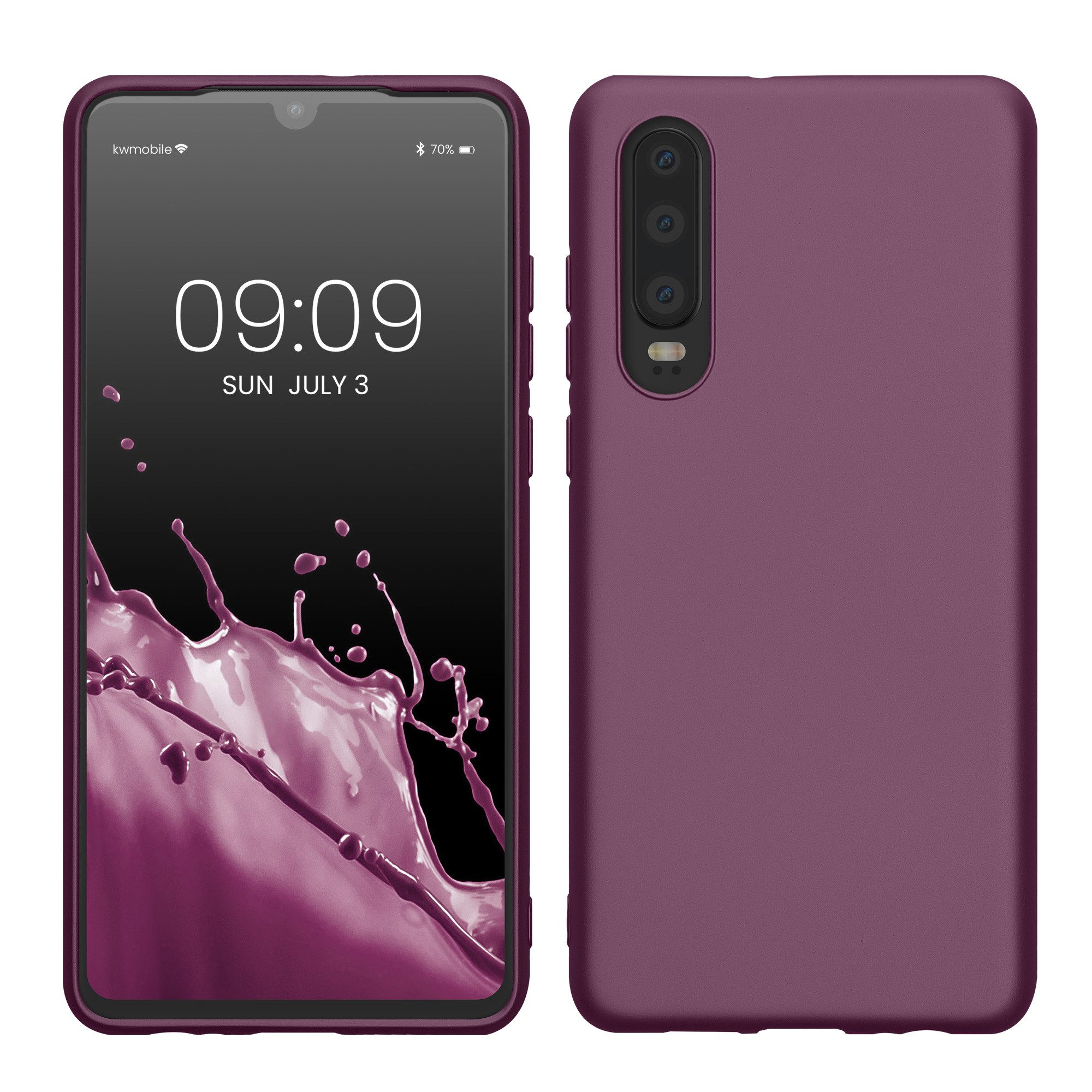 kwmobile Handyhülle Handyhülle für Huawei P30 Hülle, Silikon Case metallisch schimmernd - Schutzhülle Cover