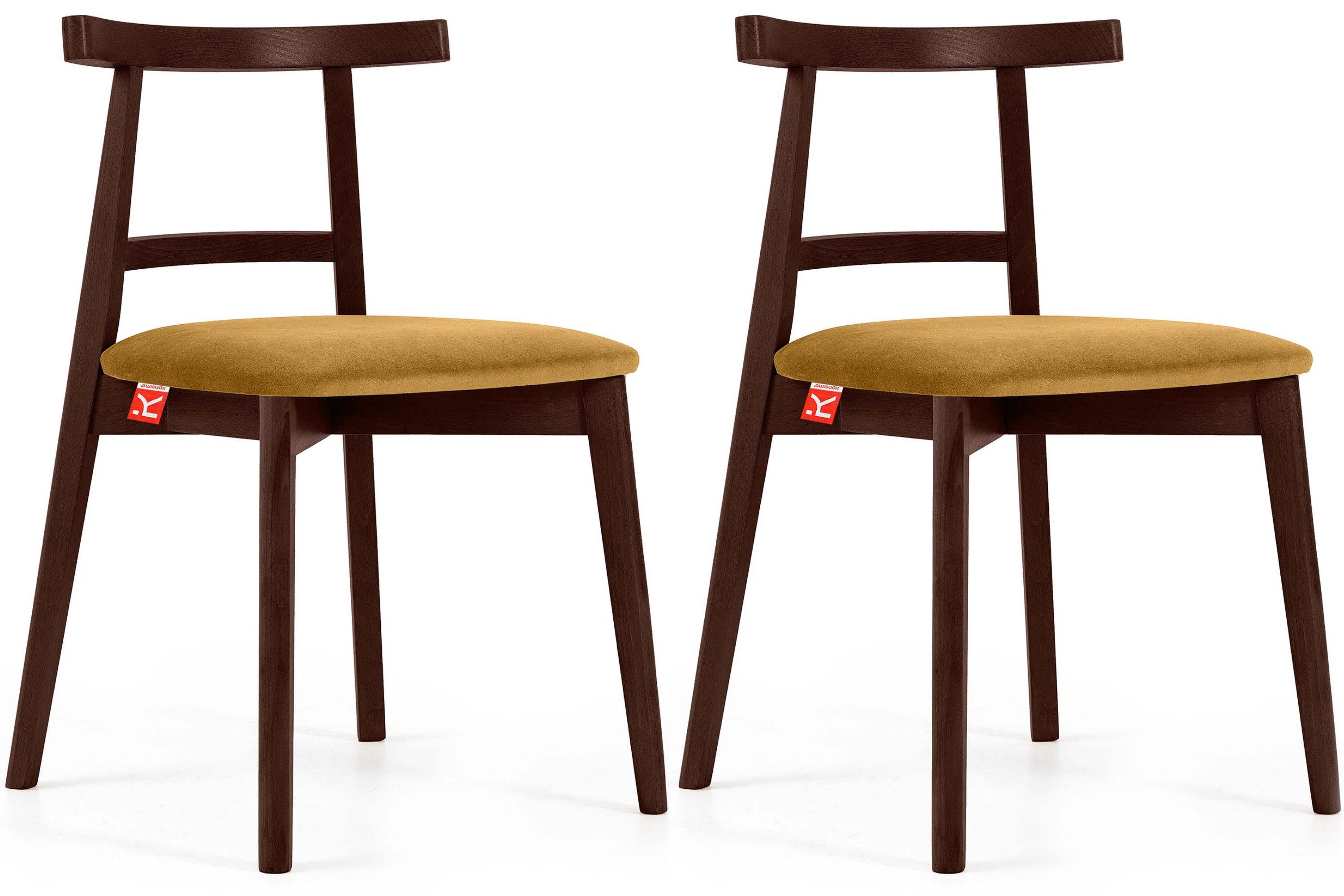 KONSIMO® Holzstuhl Esstischstühle LILIO, Holzstühle, Polsterstühle 2 St., Japandi (Mahagoni), hergestellt in der EU, Buchenholzrahmen, fertigmontiert