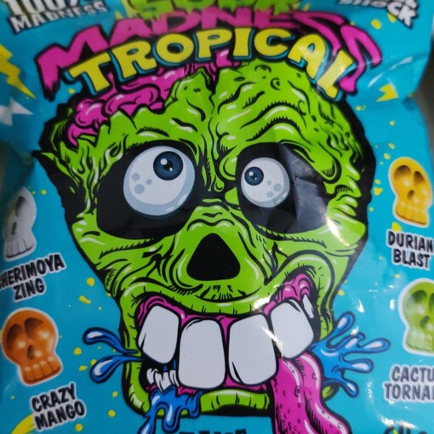 Süßigkeit, 1 x 60 g, Sour Madness Tropical – Hard Candy Tropicals