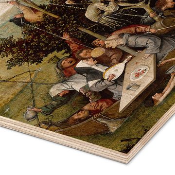 Posterlounge Holzbild Hieronymus Bosch, Das Narrenschiff, Malerei