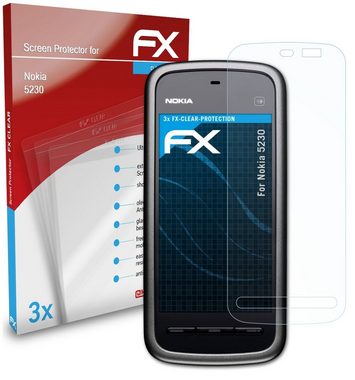 atFoliX Schutzfolie Displayschutz für Nokia 5230, (3 Folien), Ultraklar und hartbeschichtet